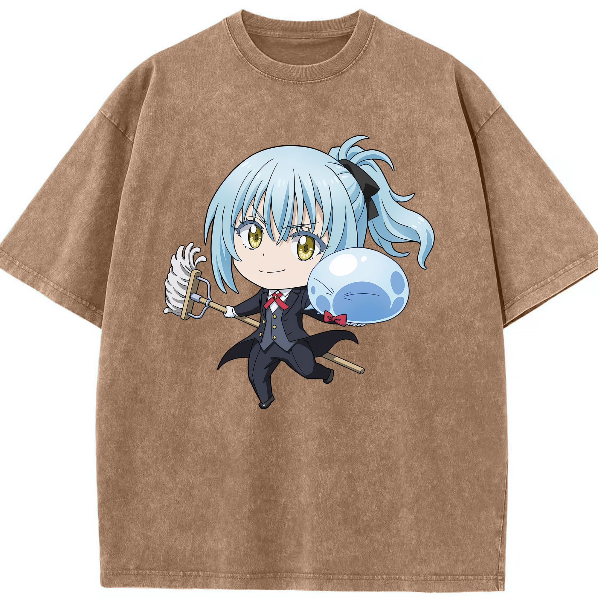 （画像用） 転スラ Regarding Reincarnated to Slime 綿100% ヴィンテージ風 半袖Tシャツ（フロントプリント）