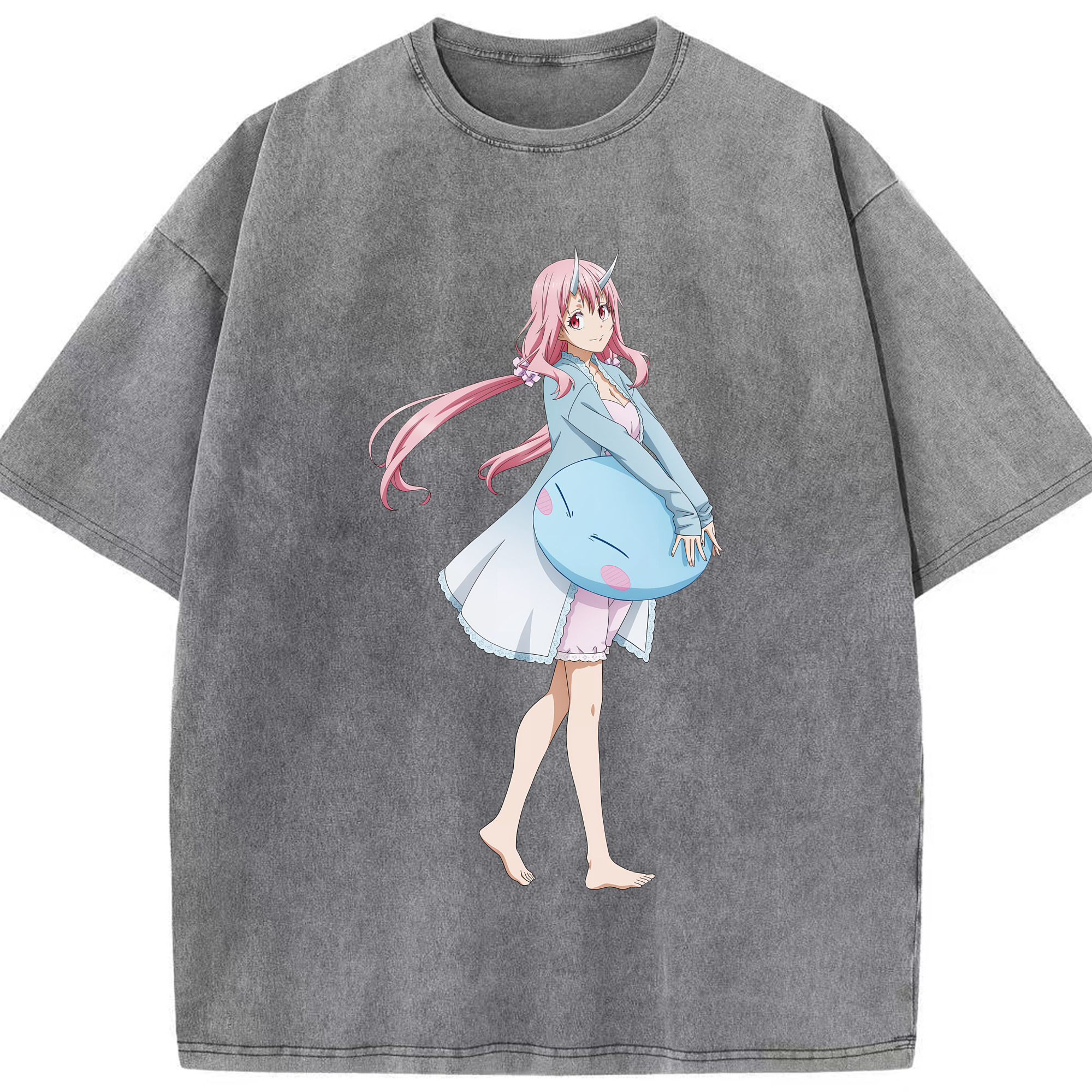 （画像用） 転スラ Regarding Reincarnated to Slime 綿100% ヴィンテージ風 半袖Tシャツ（フロントプリント）