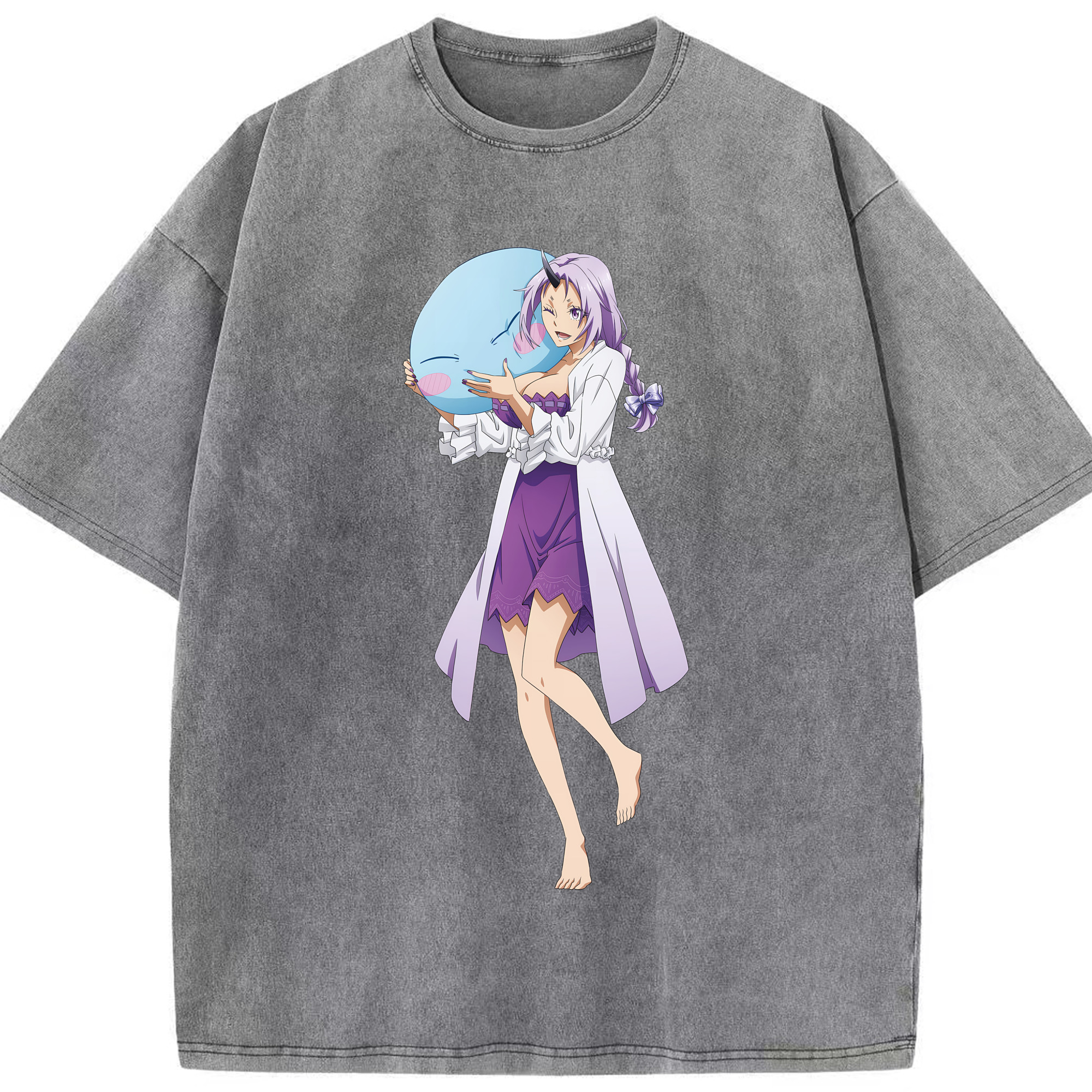 （画像用） 転スラ Regarding Reincarnated to Slime 綿100% ヴィンテージ風 半袖Tシャツ（フロントプリント）