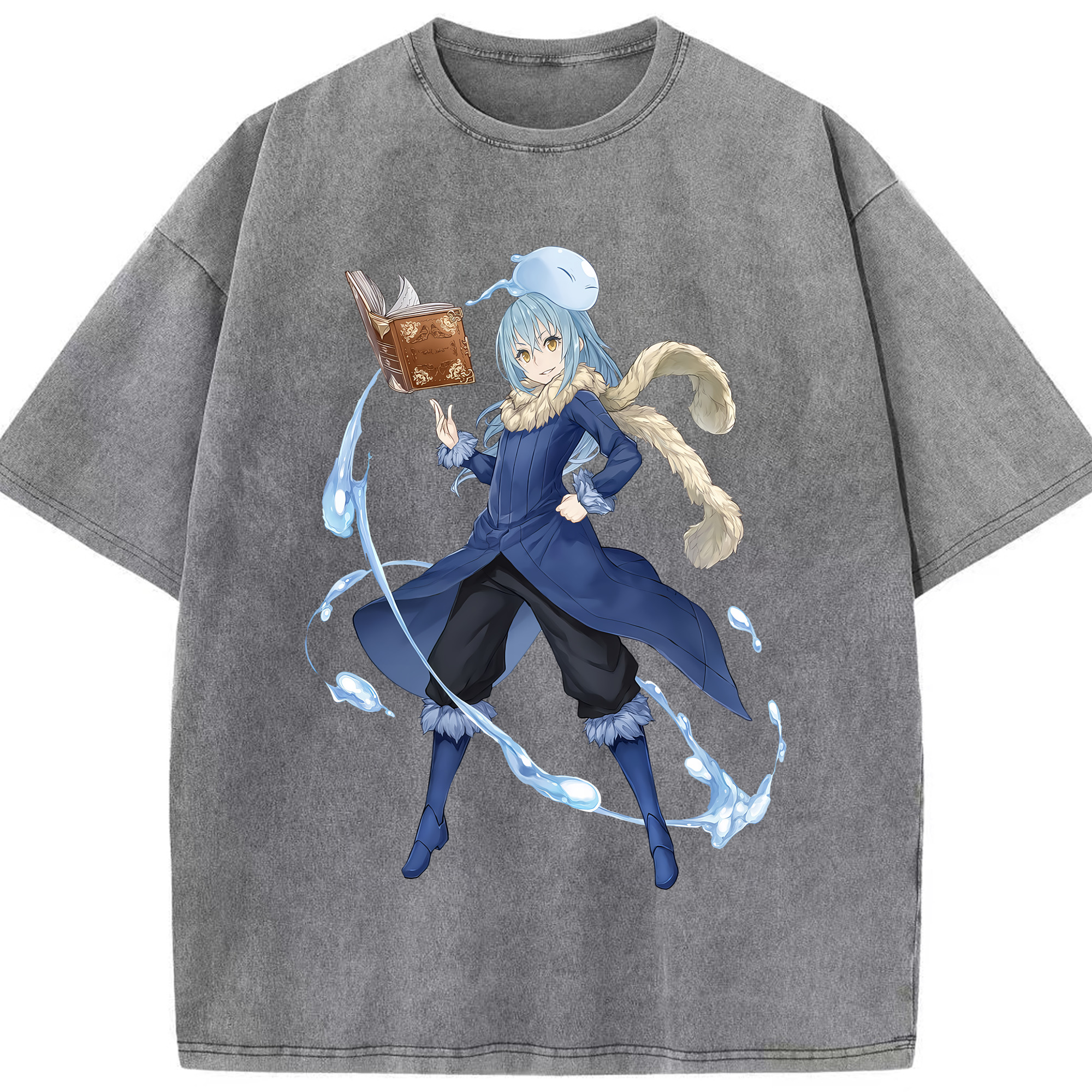（画像用） 転スラ Regarding Reincarnated to Slime 綿100% ヴィンテージ風 半袖Tシャツ（フロントプリント）