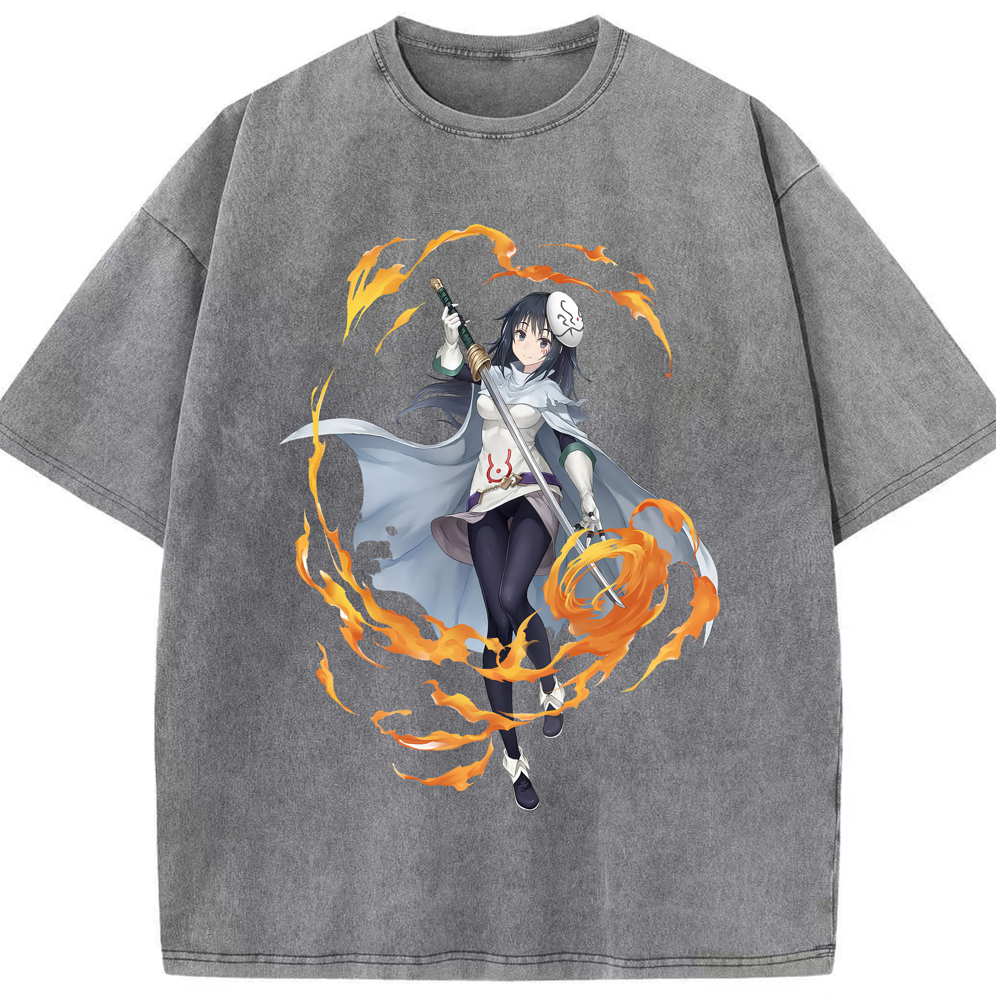 （画像用） 転スラ Regarding Reincarnated to Slime 綿100% ヴィンテージ風 半袖Tシャツ（フロントプリント）