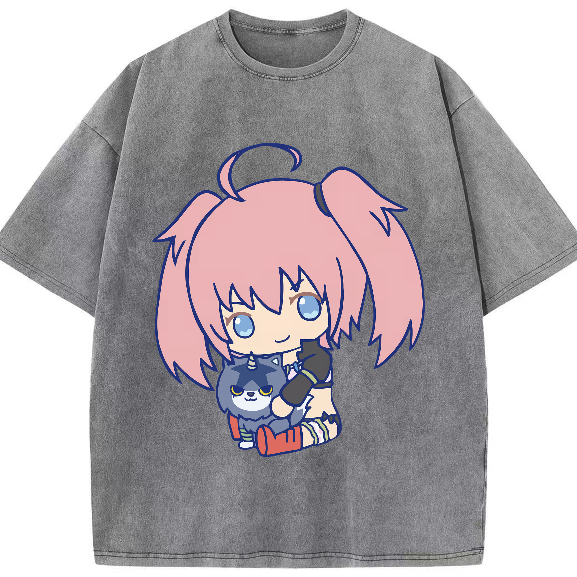 （画像用） 転スラ Regarding Reincarnated to Slime 綿100% ヴィンテージ風 半袖Tシャツ（フロントプリント）
