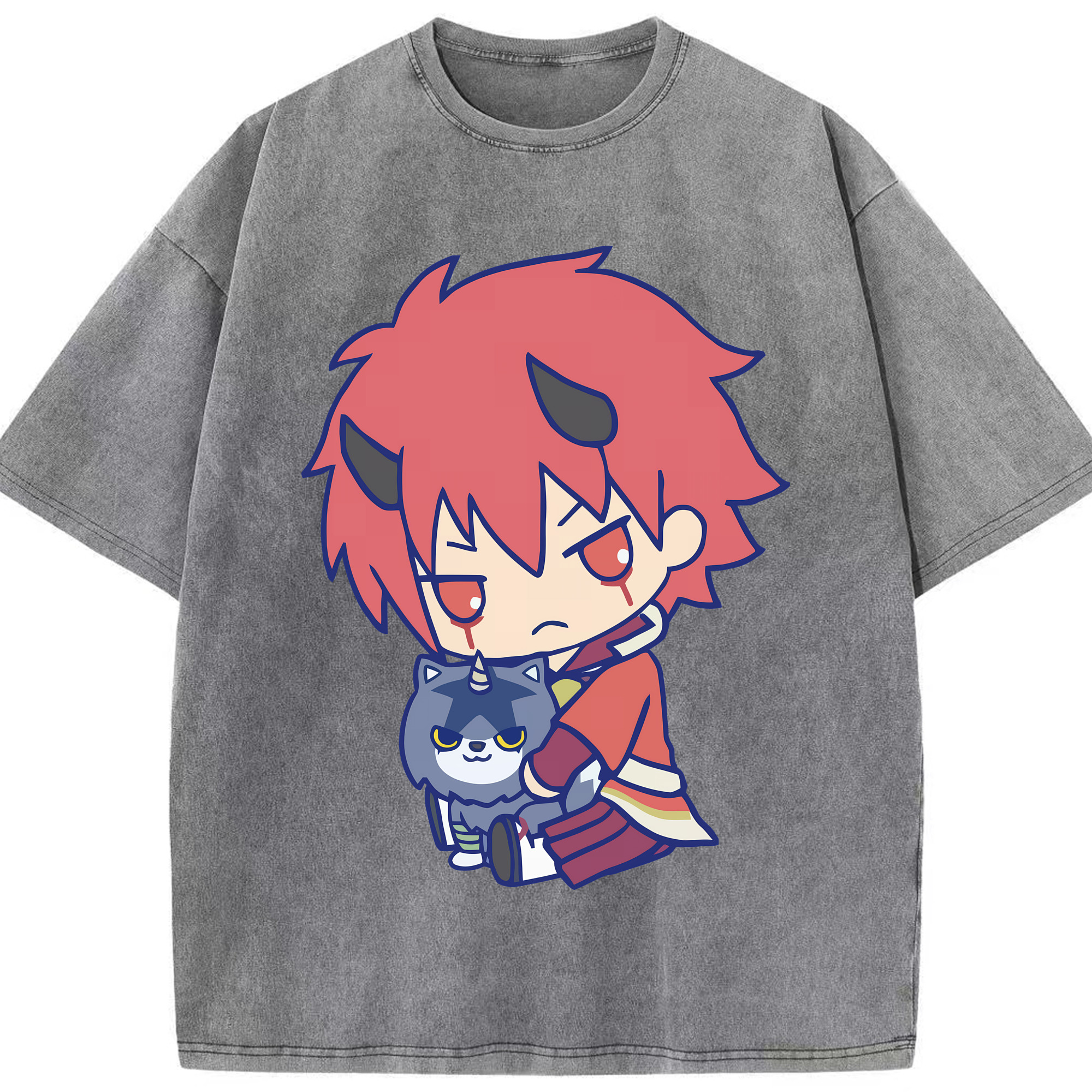 （画像用） 転スラ Regarding Reincarnated to Slime 綿100% ヴィンテージ風 半袖Tシャツ（フロントプリント）