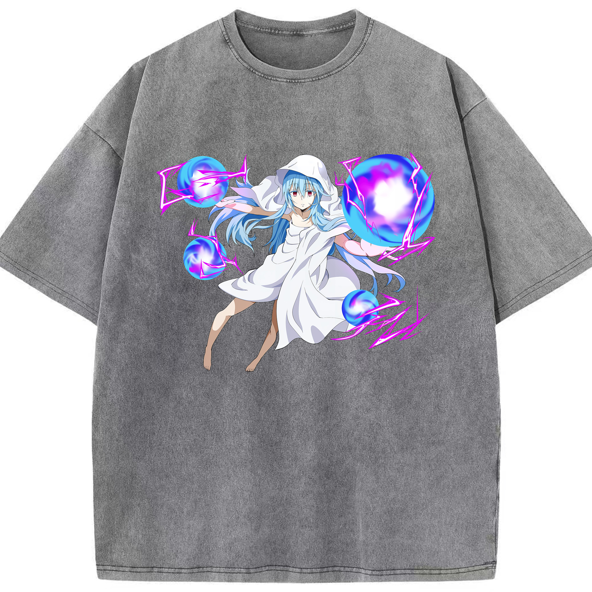 （画像用） 転スラ Regarding Reincarnated to Slime 綿100% ヴィンテージ風 半袖Tシャツ（フロントプリント）