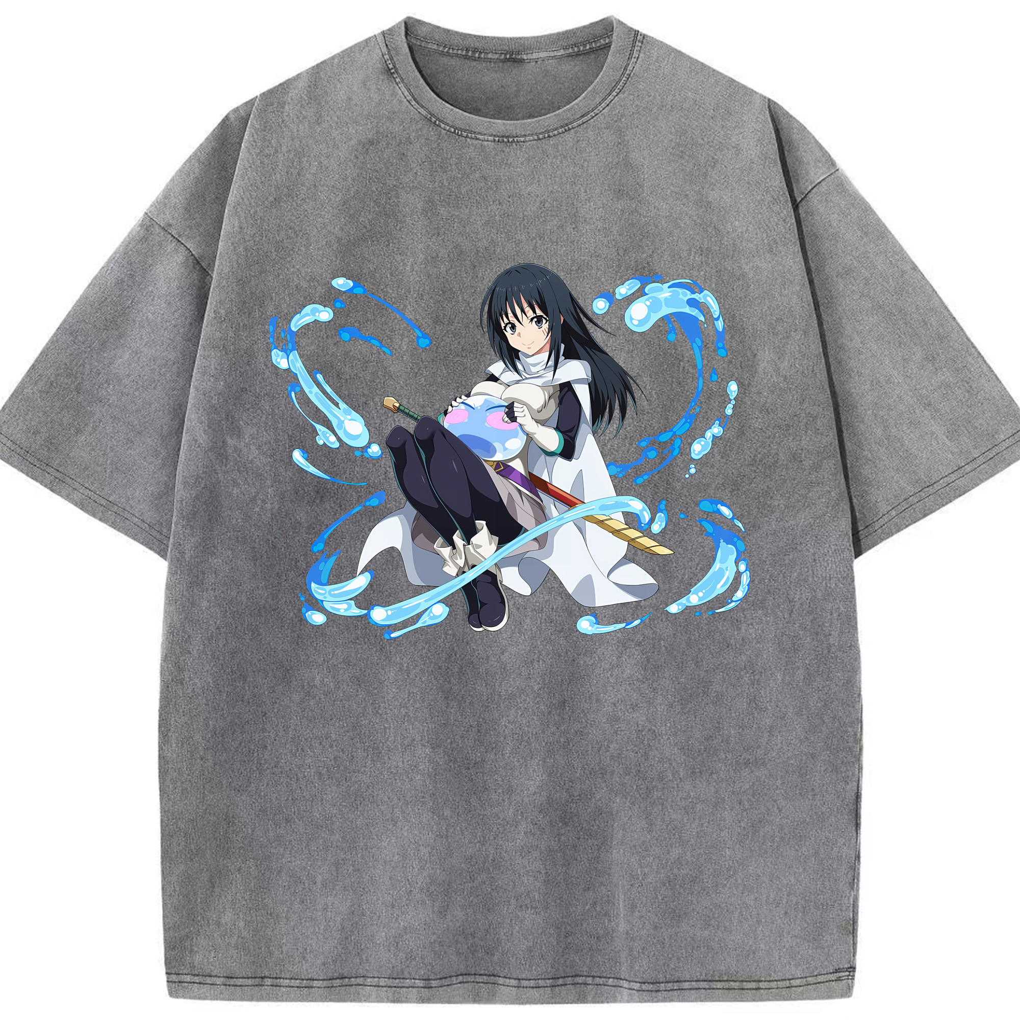 （画像用） 転スラ Regarding Reincarnated to Slime 綿100% ヴィンテージ風 半袖Tシャツ（フロントプリント）