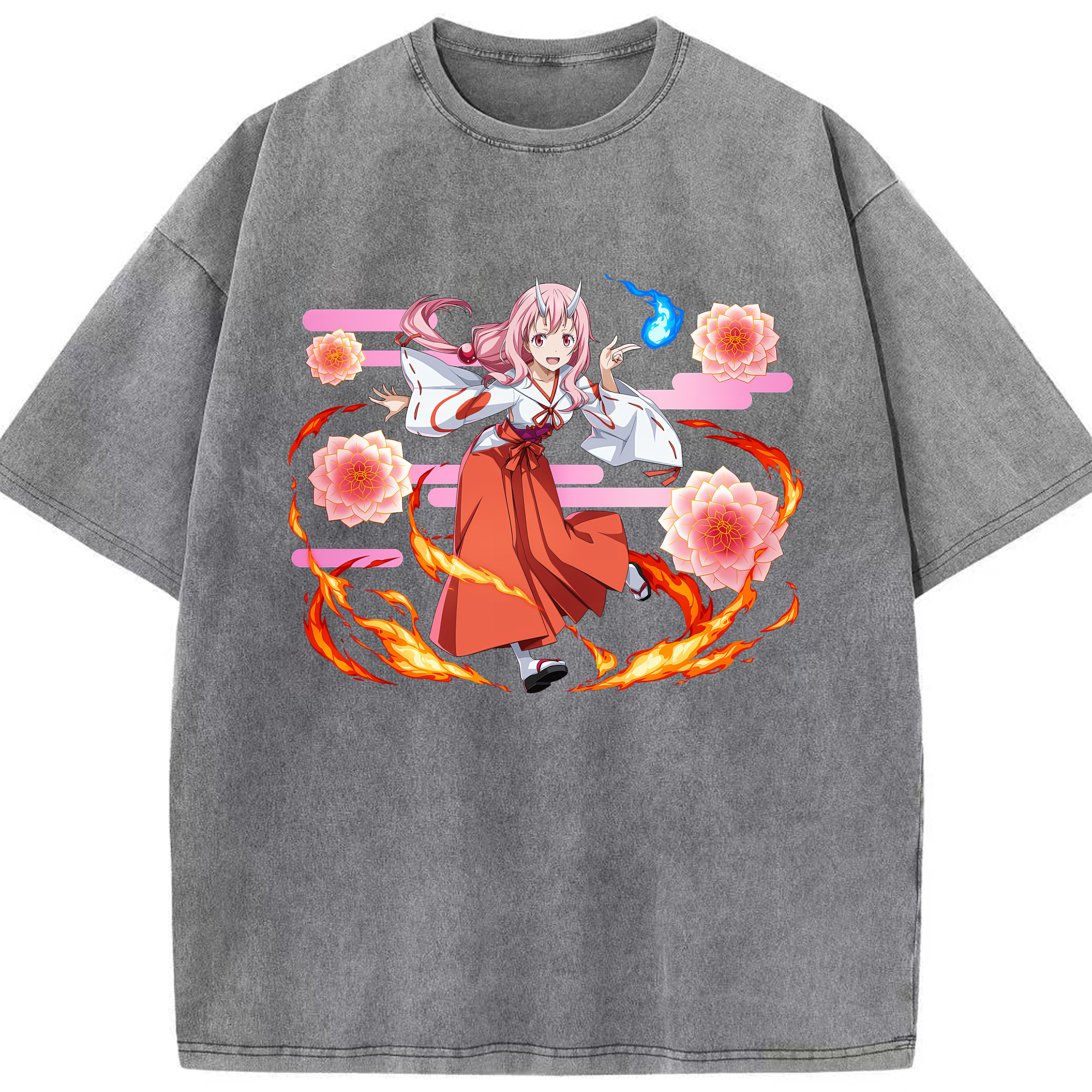 （画像用） 転スラ Regarding Reincarnated to Slime 綿100% ヴィンテージ風 半袖Tシャツ（フロントプリント）