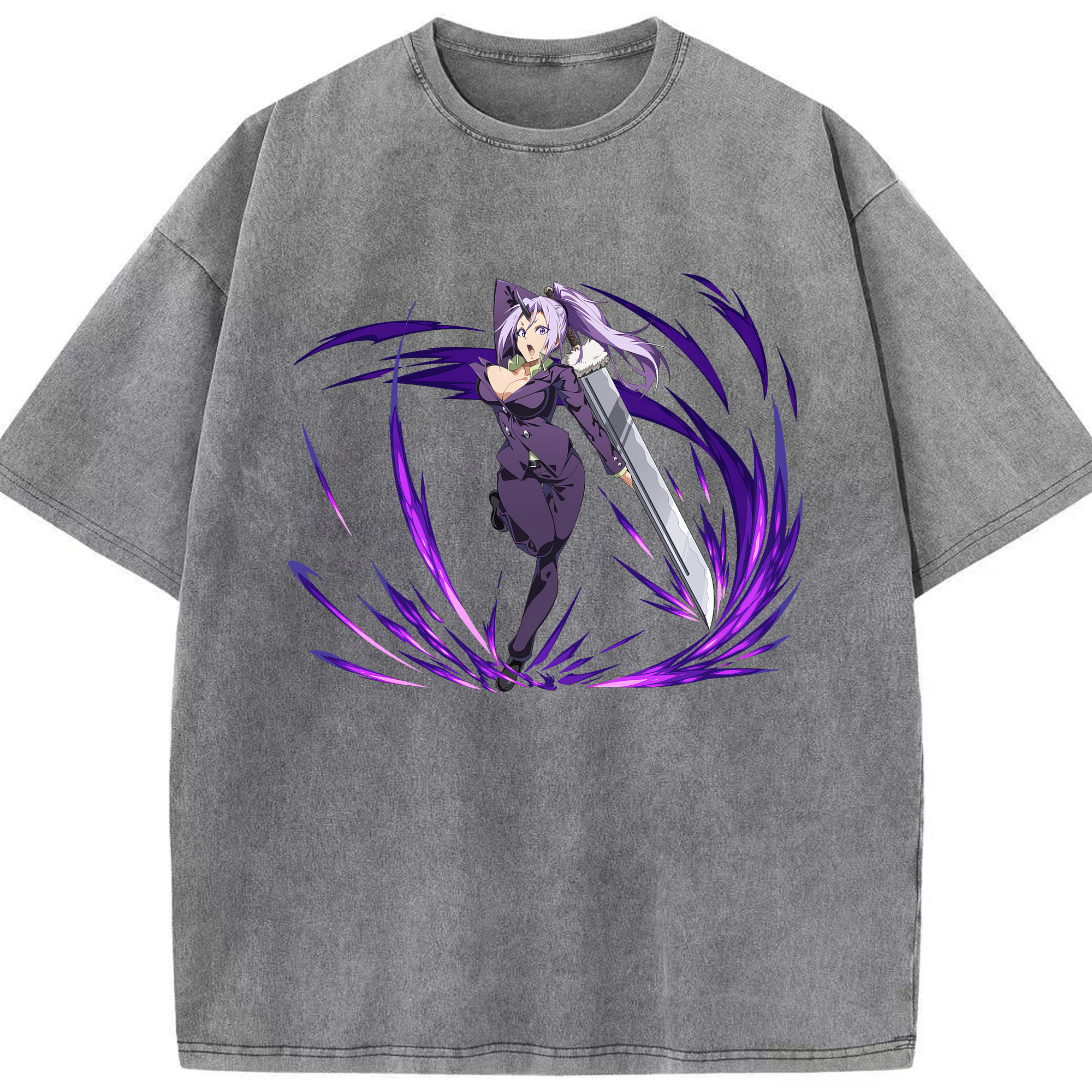 （画像用） 転スラ Regarding Reincarnated to Slime 綿100% ヴィンテージ風 半袖Tシャツ（フロントプリント）