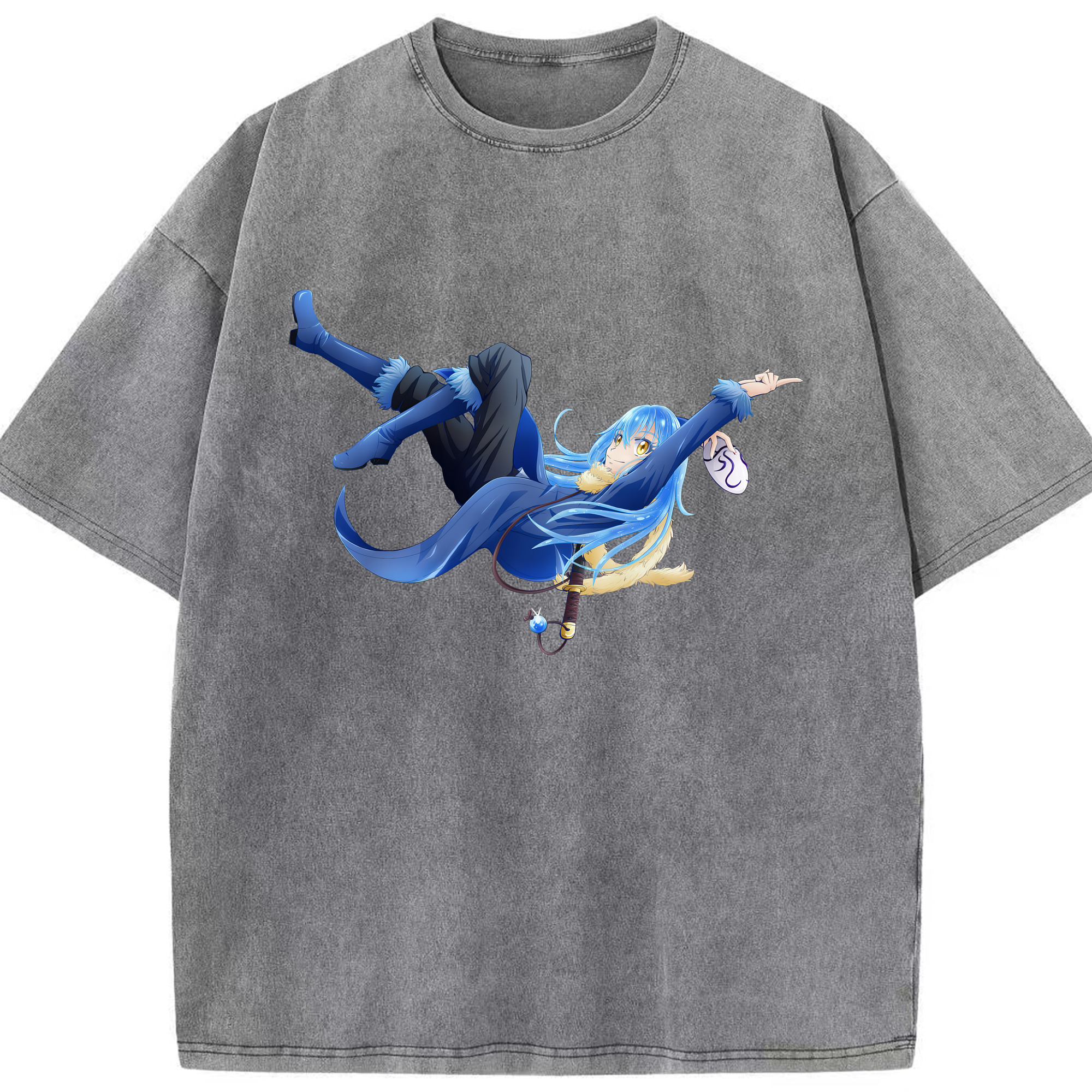 （画像用） 転スラ Regarding Reincarnated to Slime 綿100% ヴィンテージ風 半袖Tシャツ（フロントプリント）
