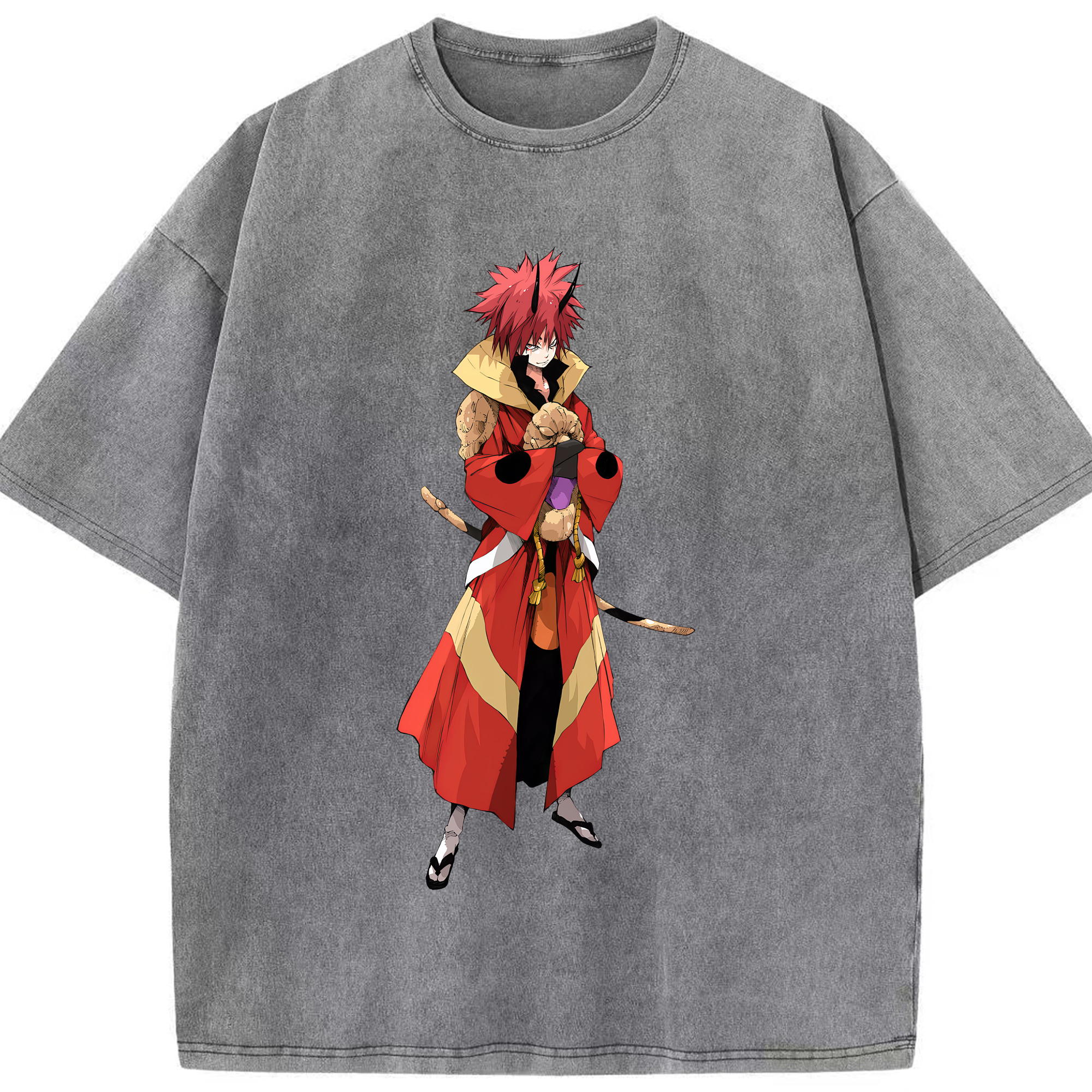 （画像用） 転スラ Regarding Reincarnated to Slime 綿100% ヴィンテージ風 半袖Tシャツ（フロントプリント）