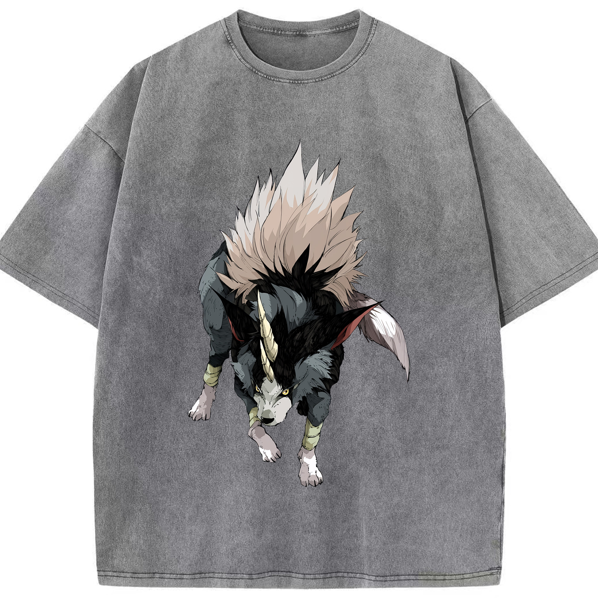 （画像用） 転スラ Regarding Reincarnated to Slime 綿100% ヴィンテージ風 半袖Tシャツ（フロントプリント）