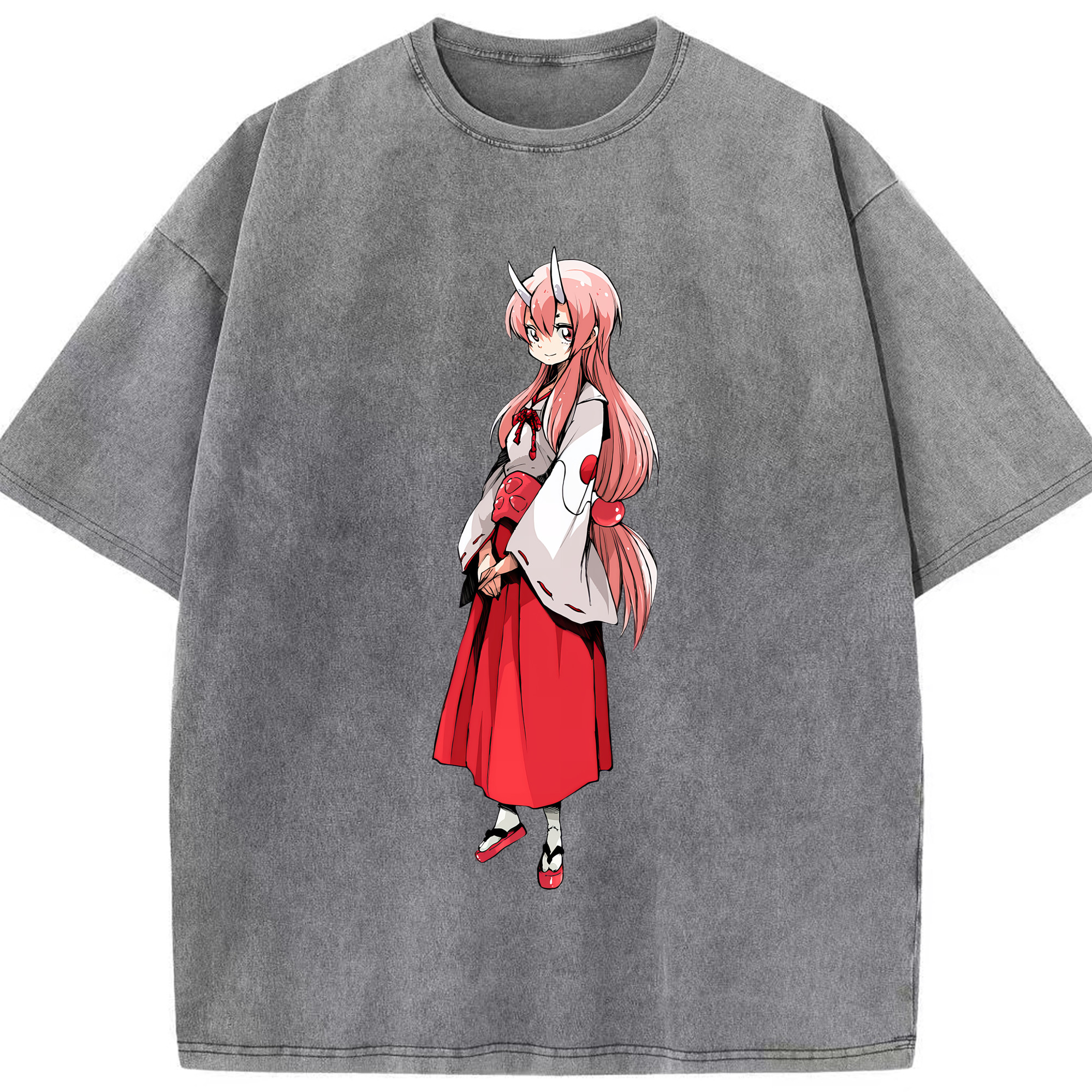 （画像用） 転スラ Regarding Reincarnated to Slime 綿100% ヴィンテージ風 半袖Tシャツ（フロントプリント）