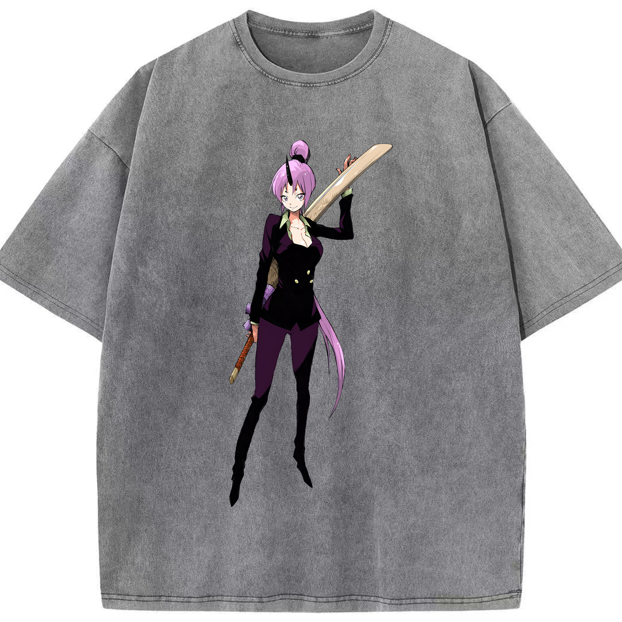 （画像用） 転スラ Regarding Reincarnated to Slime 綿100% ヴィンテージ風 半袖Tシャツ（フロントプリント）