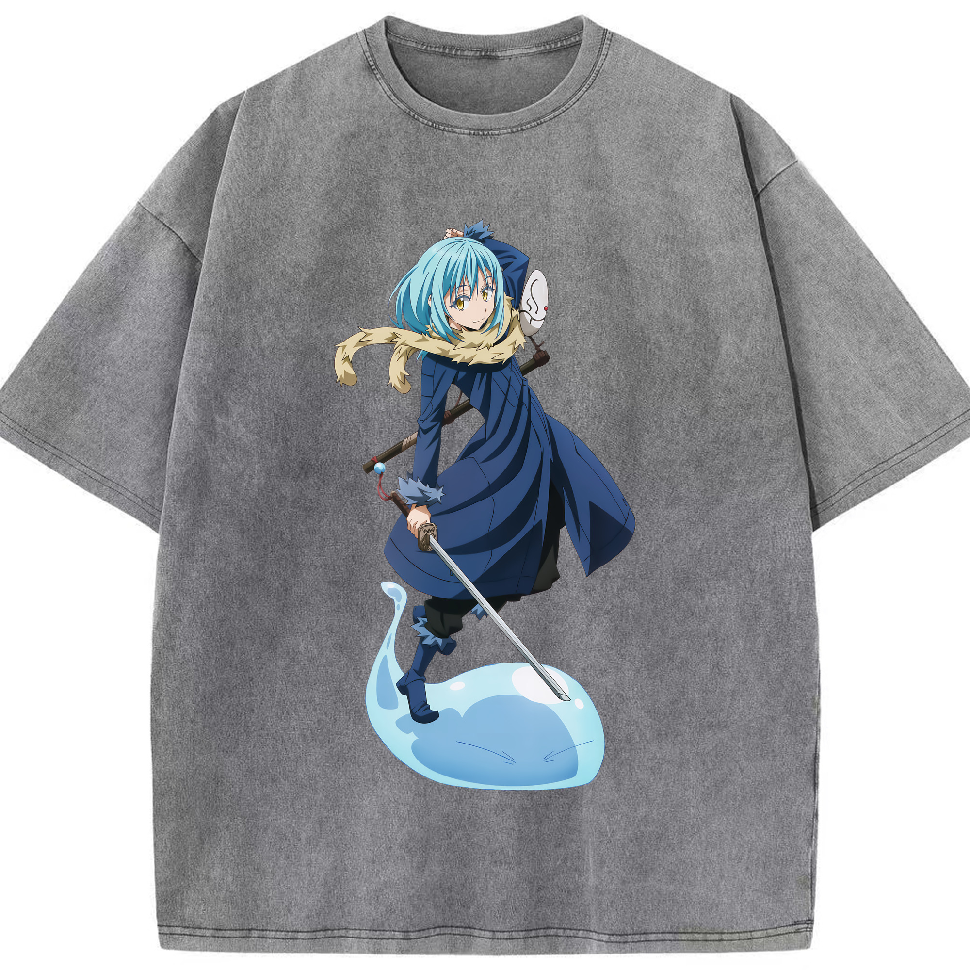 （画像用） 転スラ Regarding Reincarnated to Slime 綿100% ヴィンテージ風 半袖Tシャツ（フロントプリント）