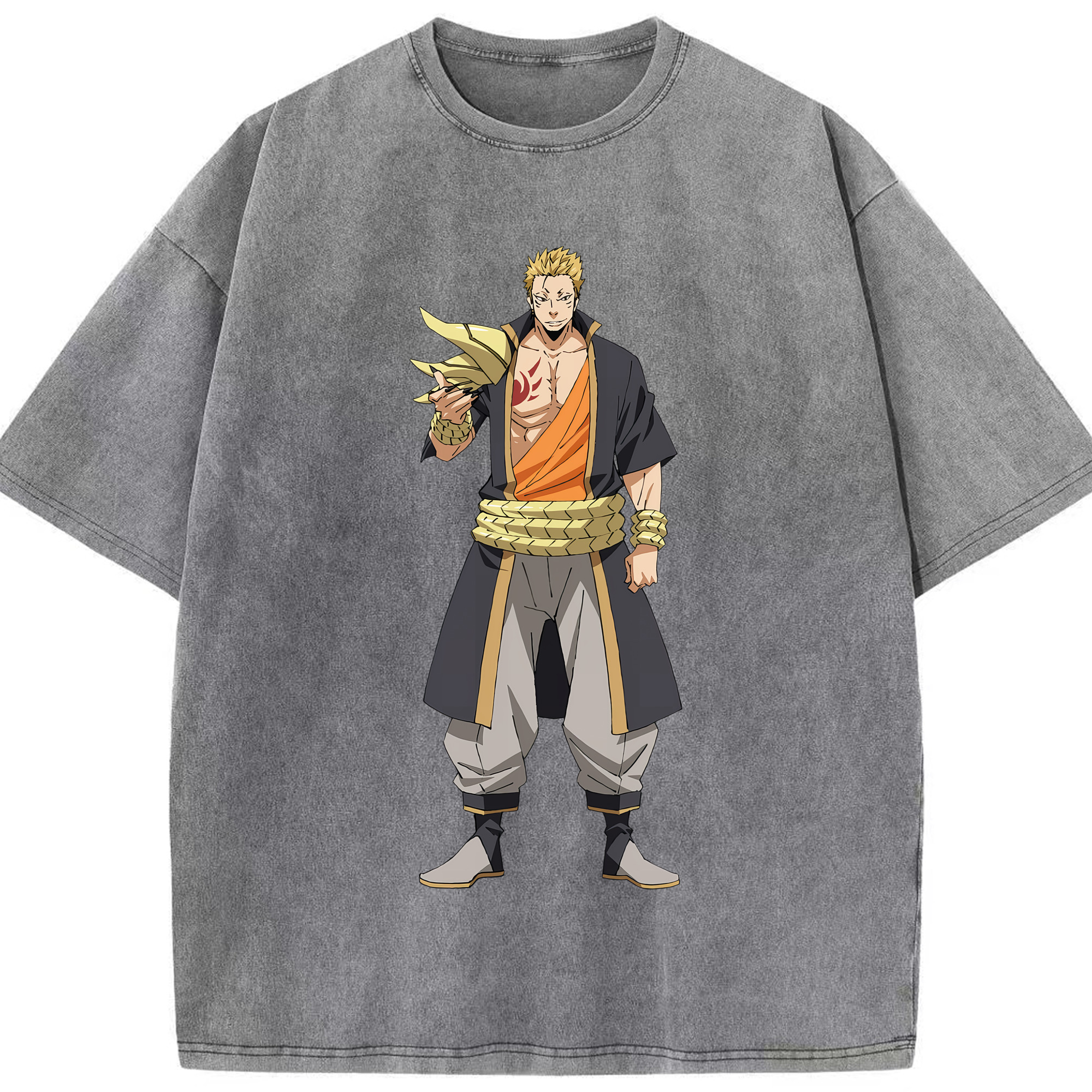 （画像用） 転スラ Regarding Reincarnated to Slime 綿100% ヴィンテージ風 半袖Tシャツ（フロントプリント）