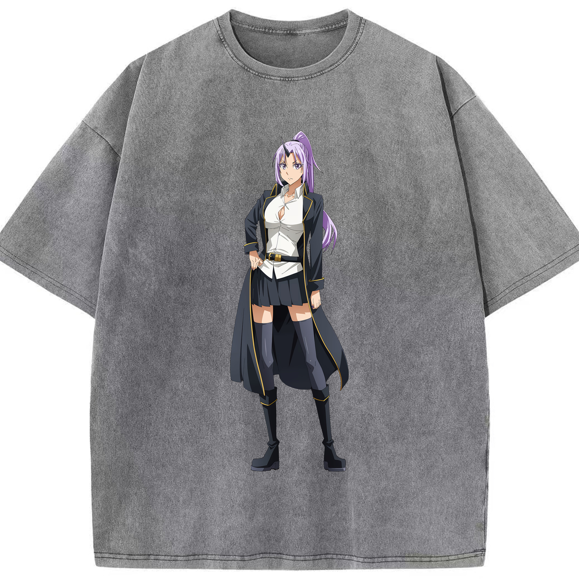 （画像用） 転スラ Regarding Reincarnated to Slime 綿100% ヴィンテージ風 半袖Tシャツ（フロントプリント）