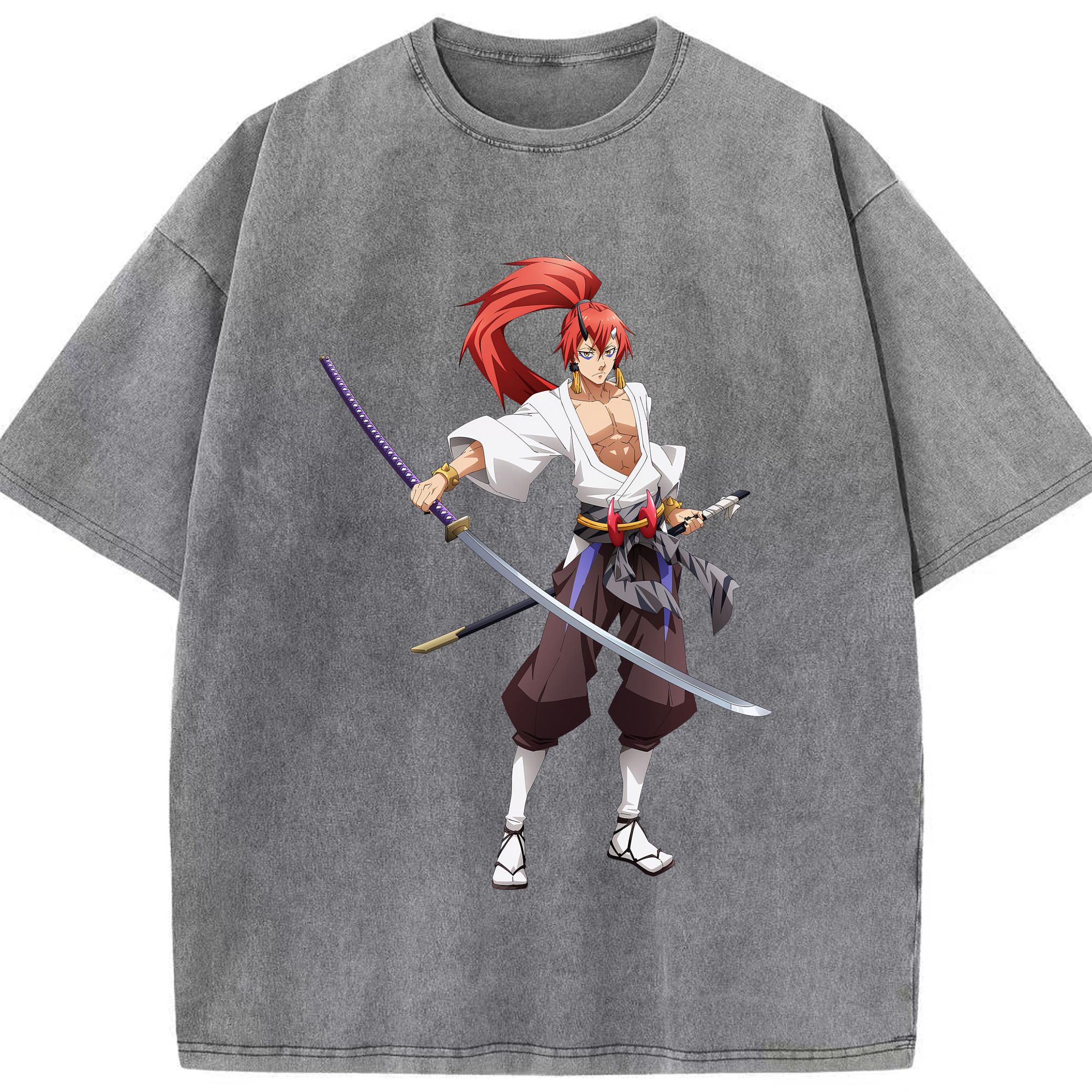 （画像用） 転スラ Regarding Reincarnated to Slime 綿100% ヴィンテージ風 半袖Tシャツ（フロントプリント）
