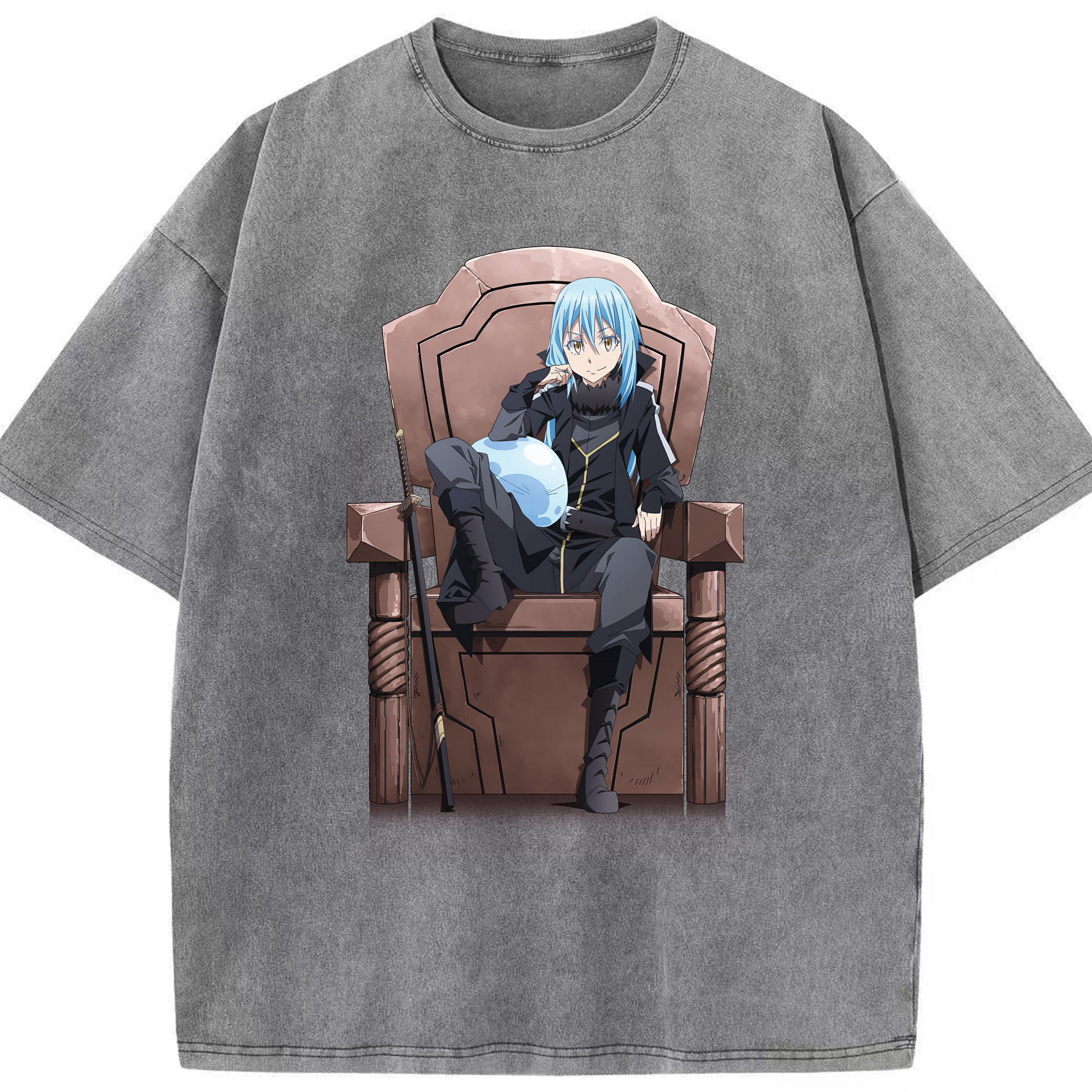 （画像用） 転スラ Regarding Reincarnated to Slime 綿100% ヴィンテージ風 半袖Tシャツ（フロントプリント）