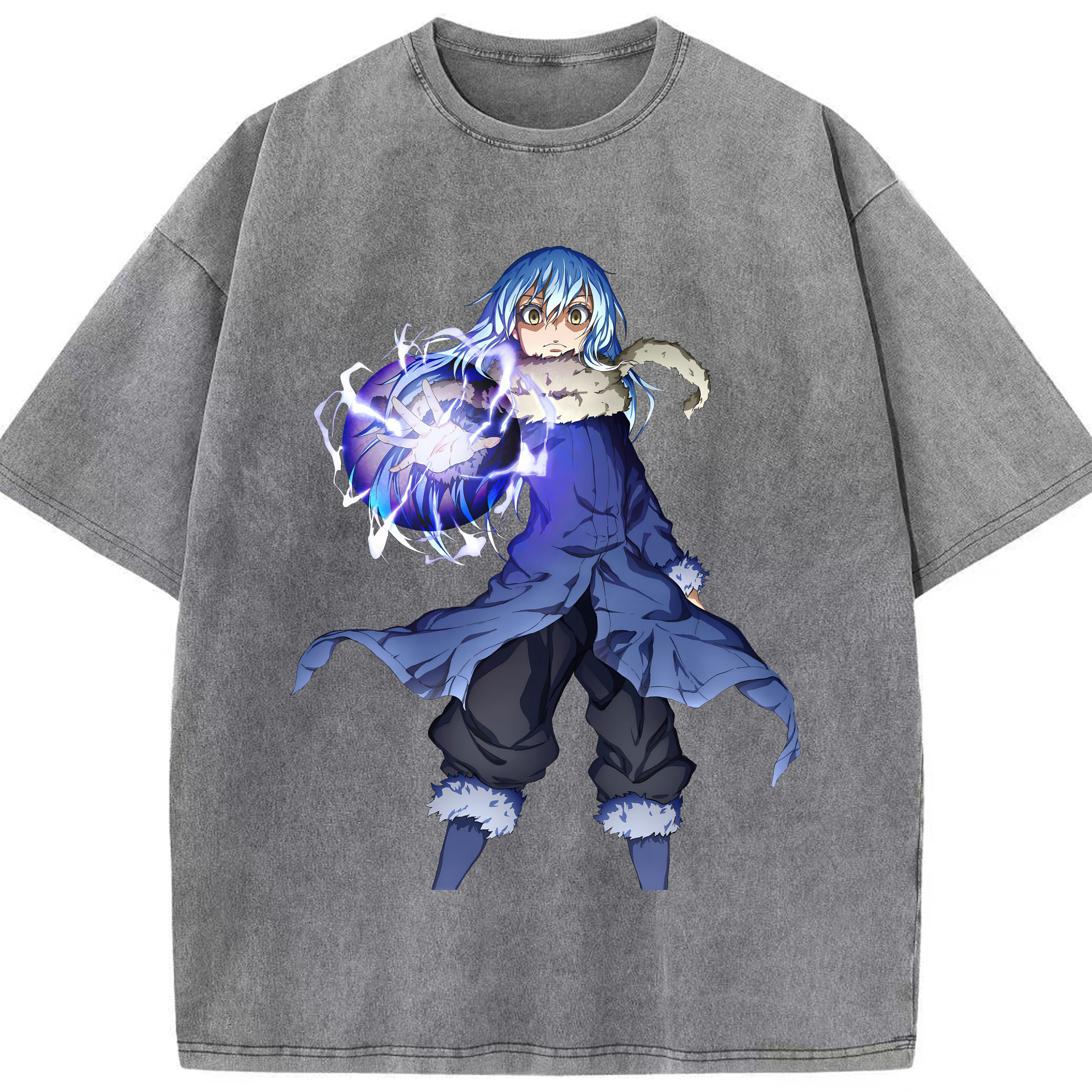 （画像用） 転スラ Regarding Reincarnated to Slime 綿100% ヴィンテージ風 半袖Tシャツ（フロントプリント）