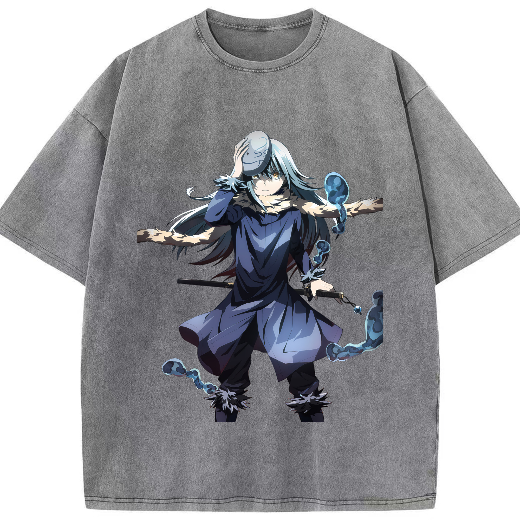 （画像用） 転スラ Regarding Reincarnated to Slime 綿100% ヴィンテージ風 半袖Tシャツ（フロントプリント）