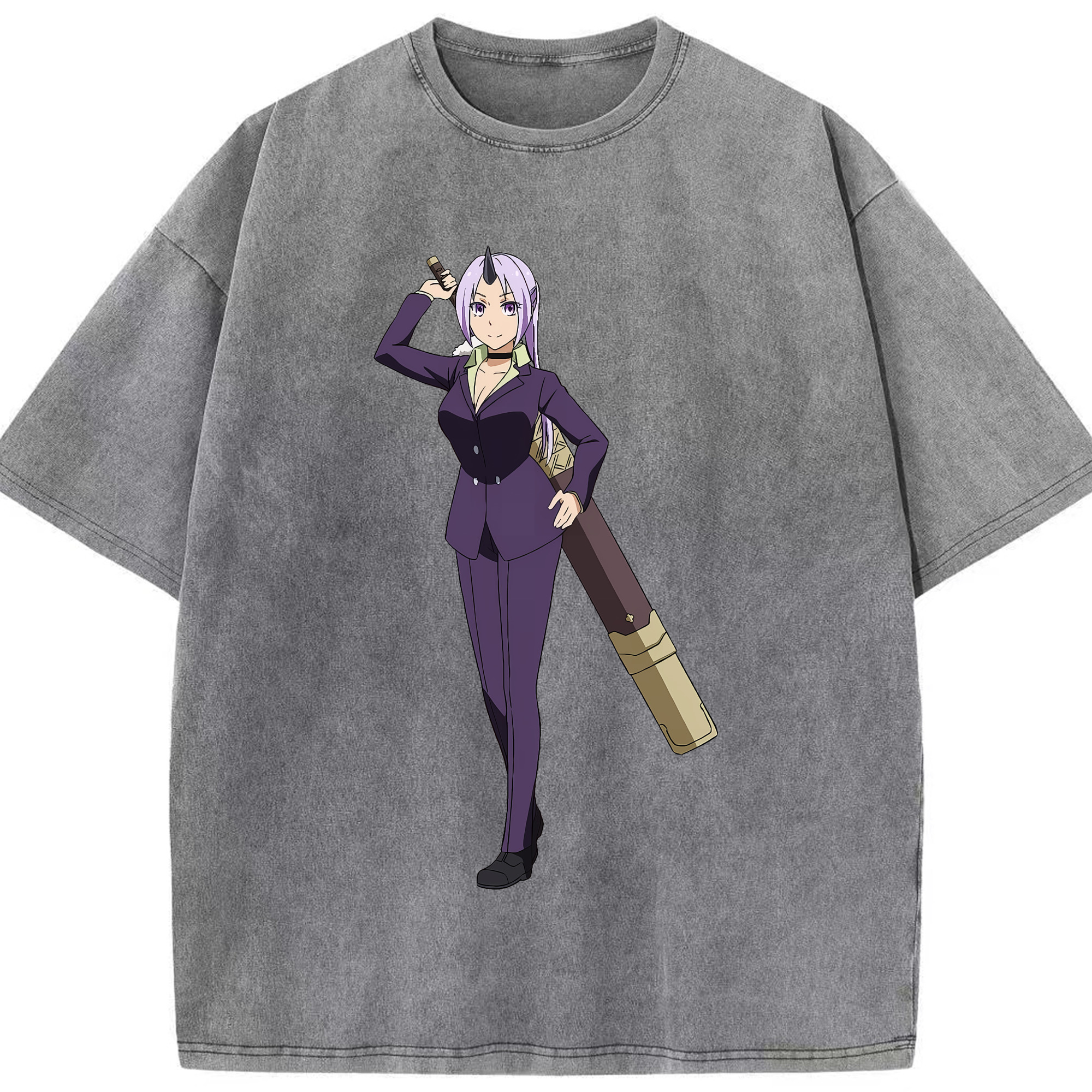 （画像用） 転スラ Regarding Reincarnated to Slime 綿100% ヴィンテージ風 半袖Tシャツ（フロントプリント）