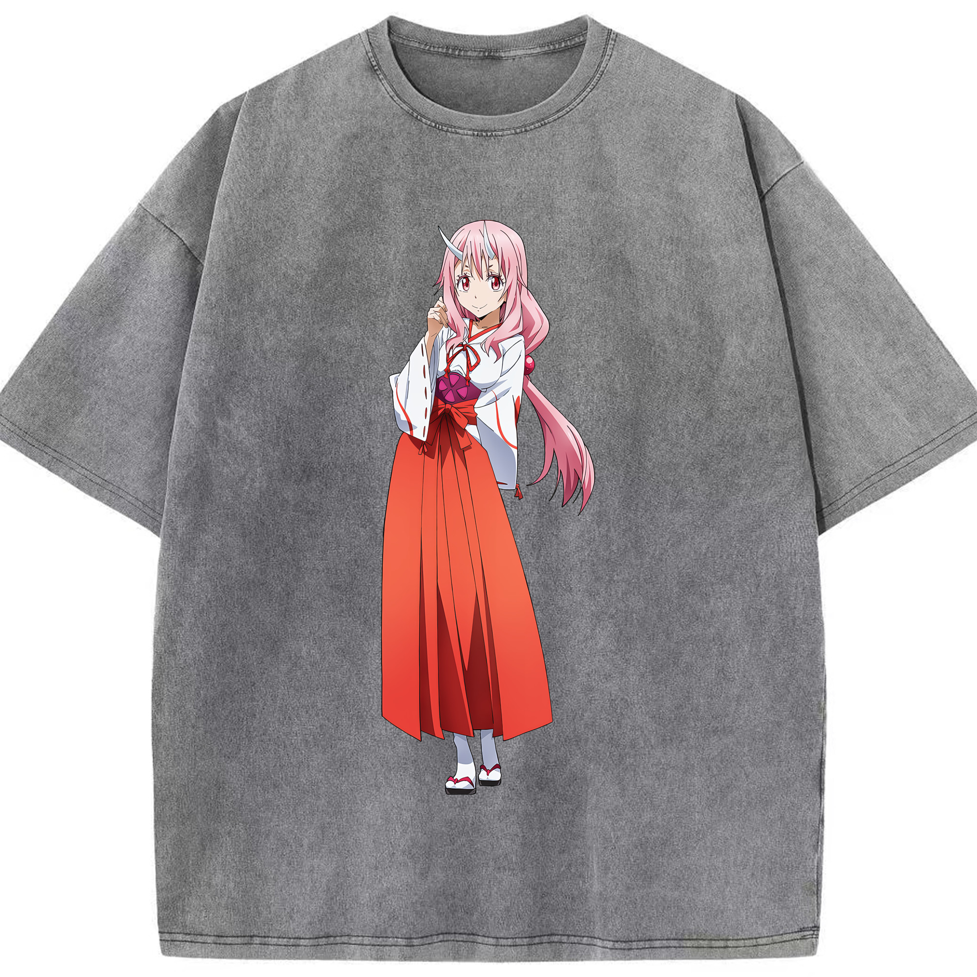 （画像用） 転スラ Regarding Reincarnated to Slime 綿100% ヴィンテージ風 半袖Tシャツ（フロントプリント）