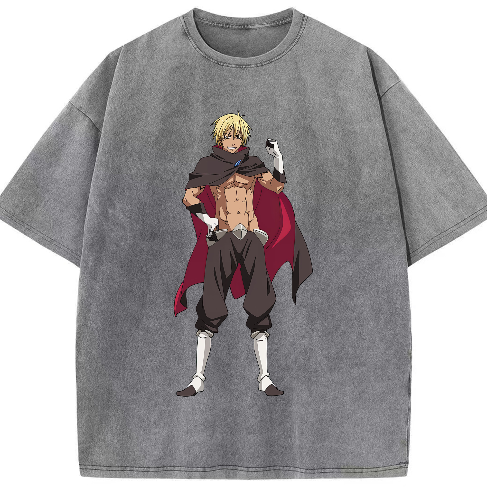 （画像用） 転スラ Regarding Reincarnated to Slime 綿100% ヴィンテージ風 半袖Tシャツ（フロントプリント）