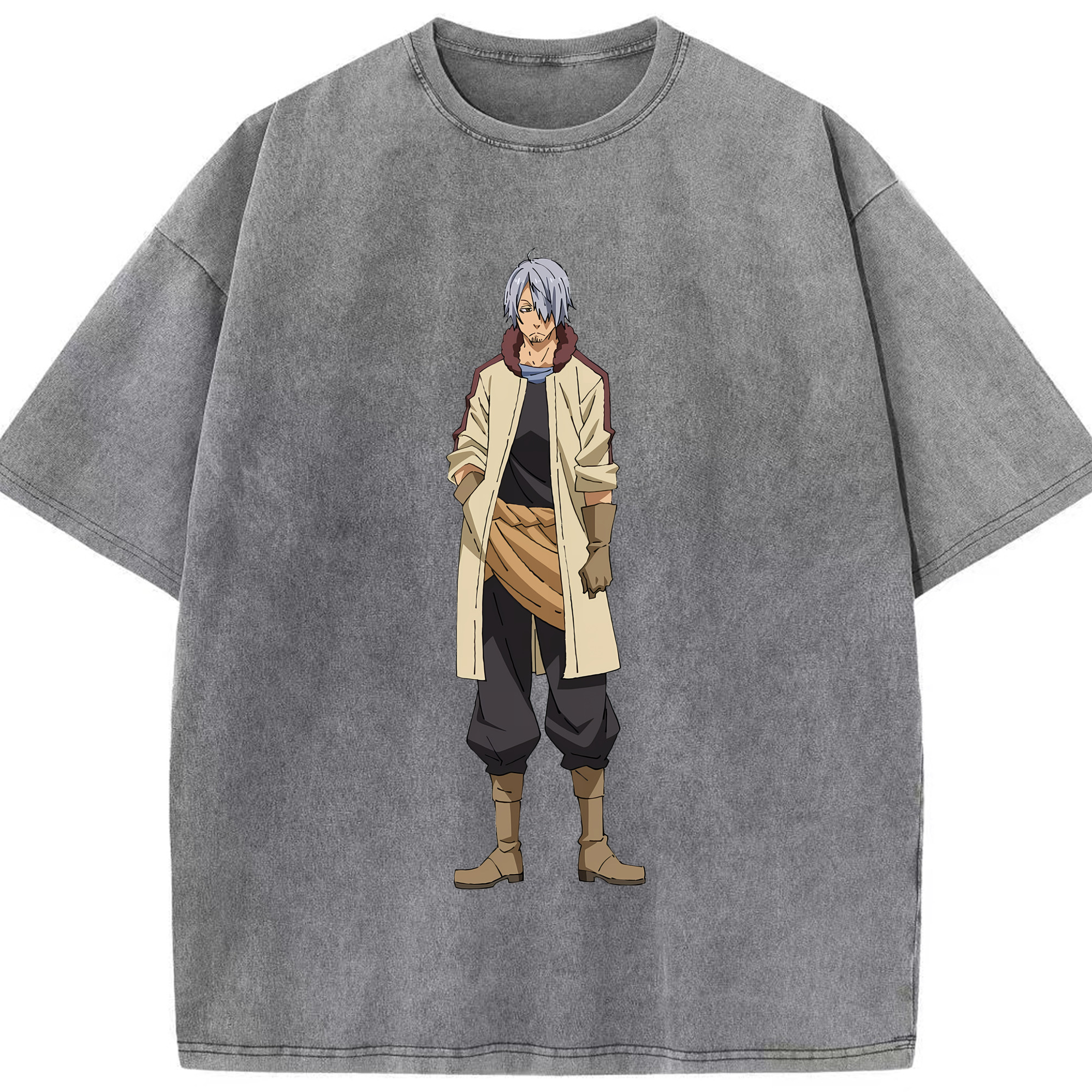 （画像用） 転スラ Regarding Reincarnated to Slime 綿100% ヴィンテージ風 半袖Tシャツ（フロントプリント）