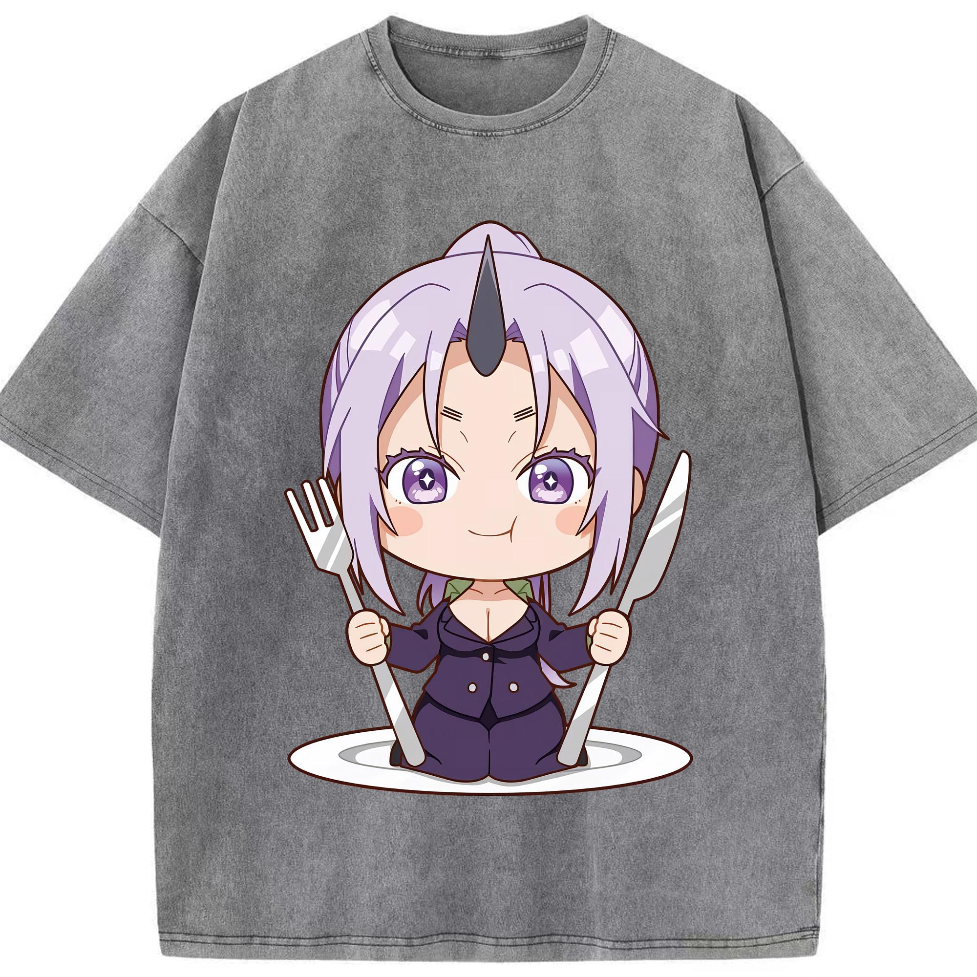 （画像用） 転スラ Regarding Reincarnated to Slime 綿100% ヴィンテージ風 半袖Tシャツ（フロントプリント）