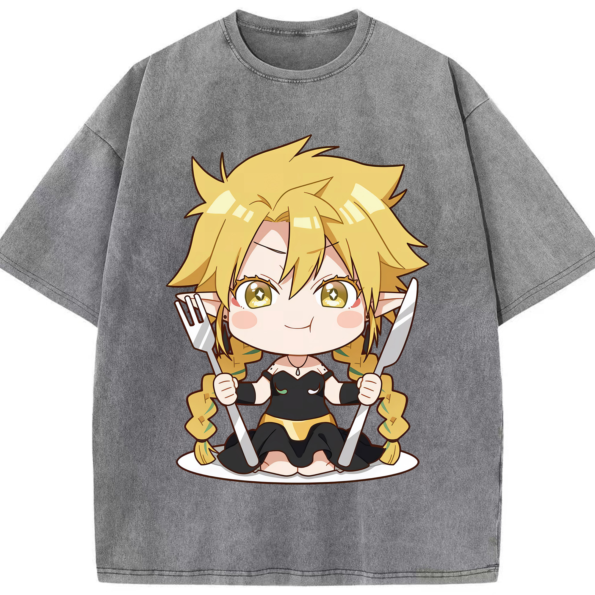 （画像用） 転スラ Regarding Reincarnated to Slime 綿100% ヴィンテージ風 半袖Tシャツ（フロントプリント）