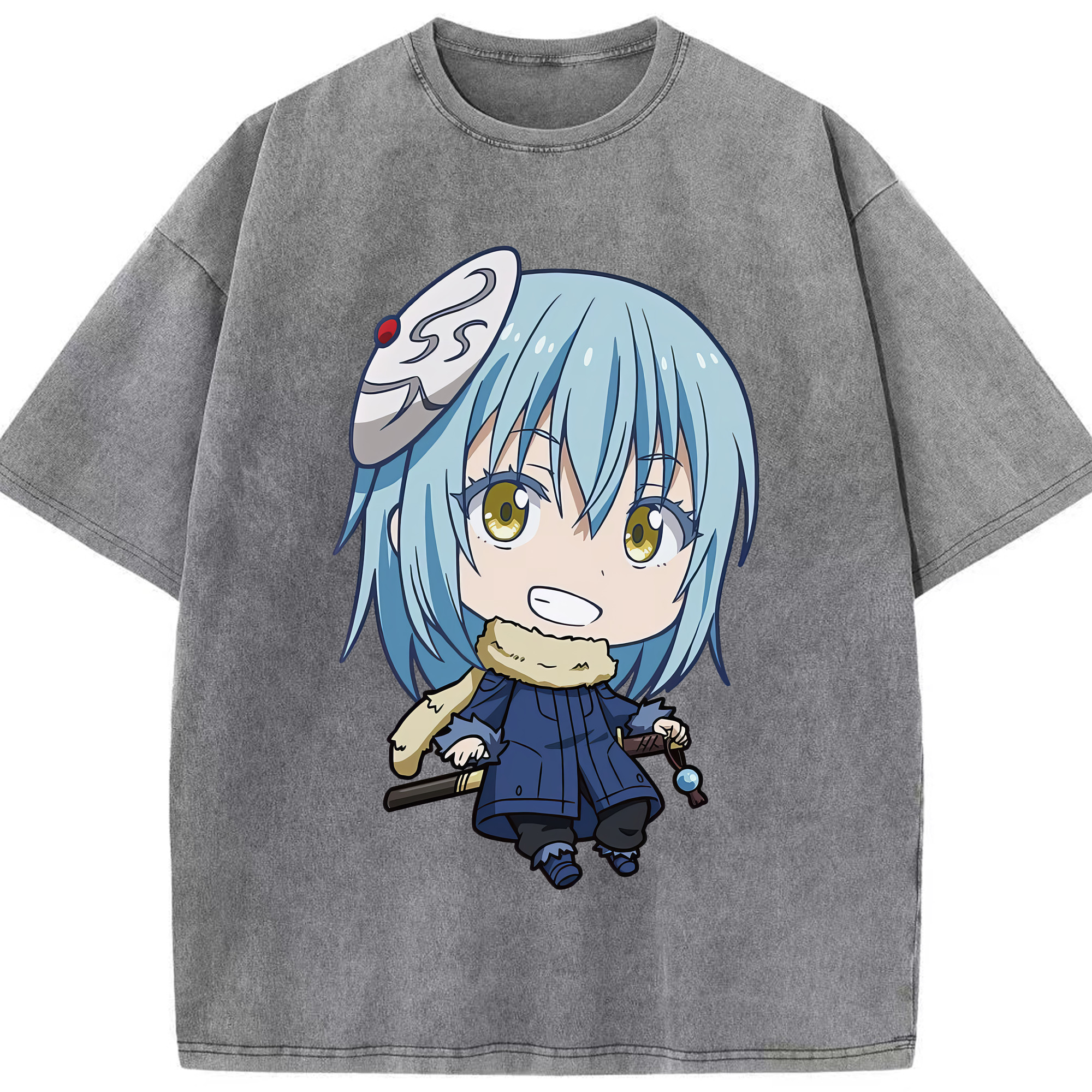 （画像用） 転スラ Regarding Reincarnated to Slime 綿100% ヴィンテージ風 半袖Tシャツ（フロントプリント）