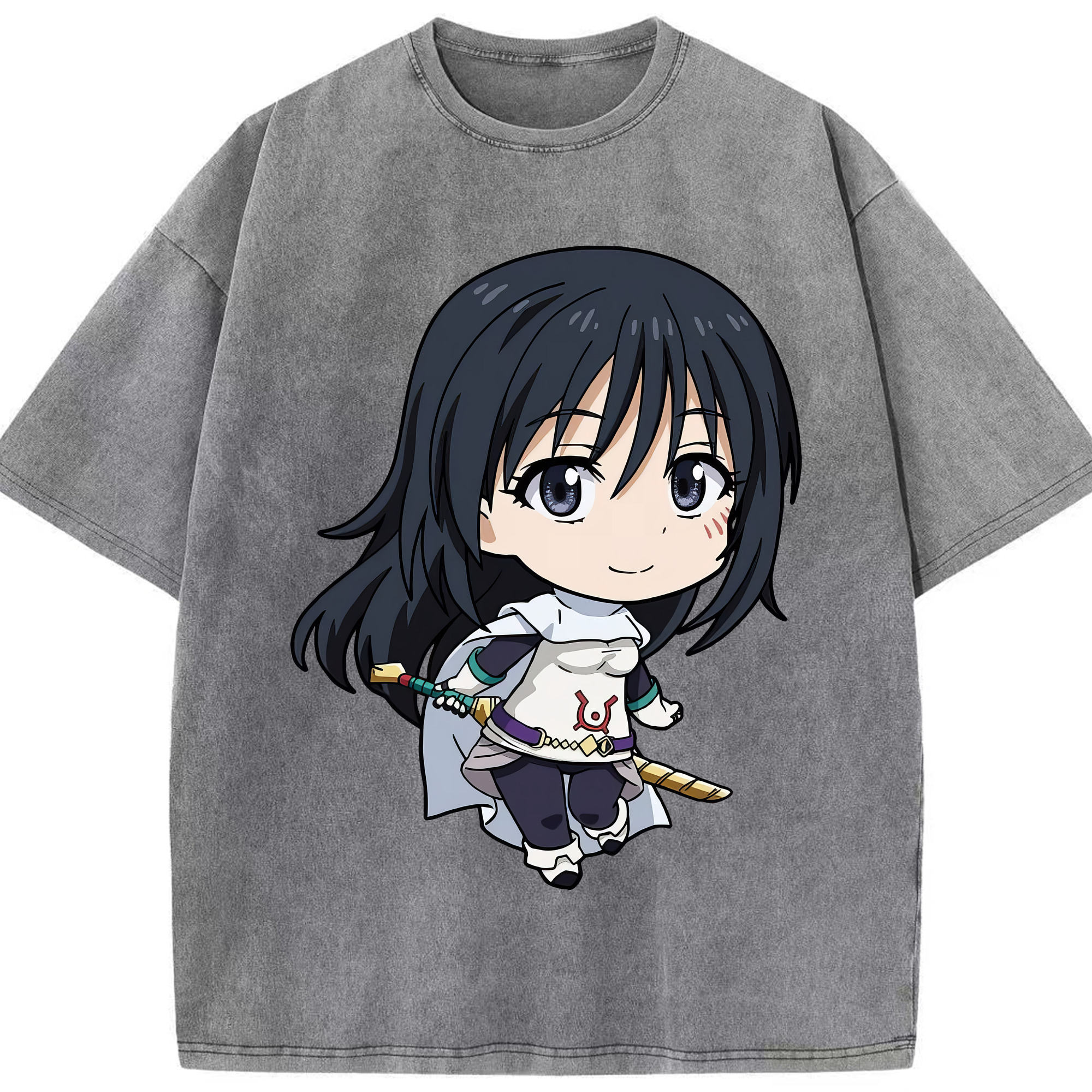（画像用） 転スラ Regarding Reincarnated to Slime 綿100% ヴィンテージ風 半袖Tシャツ（フロントプリント）
