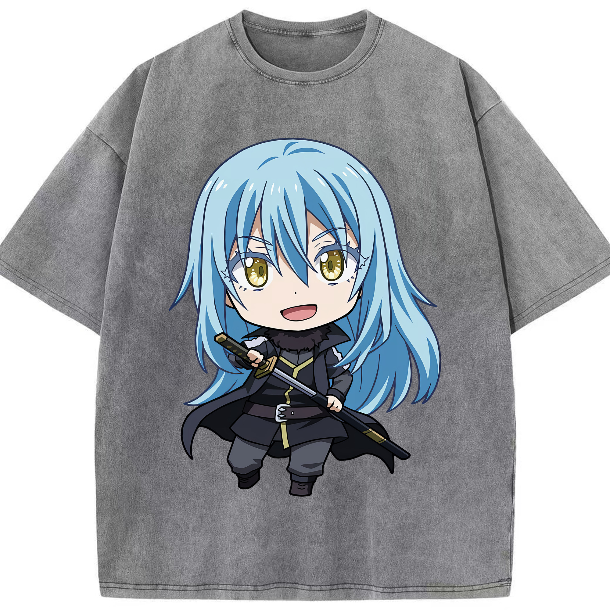 （画像用） 転スラ Regarding Reincarnated to Slime 綿100% ヴィンテージ風 半袖Tシャツ（フロントプリント）