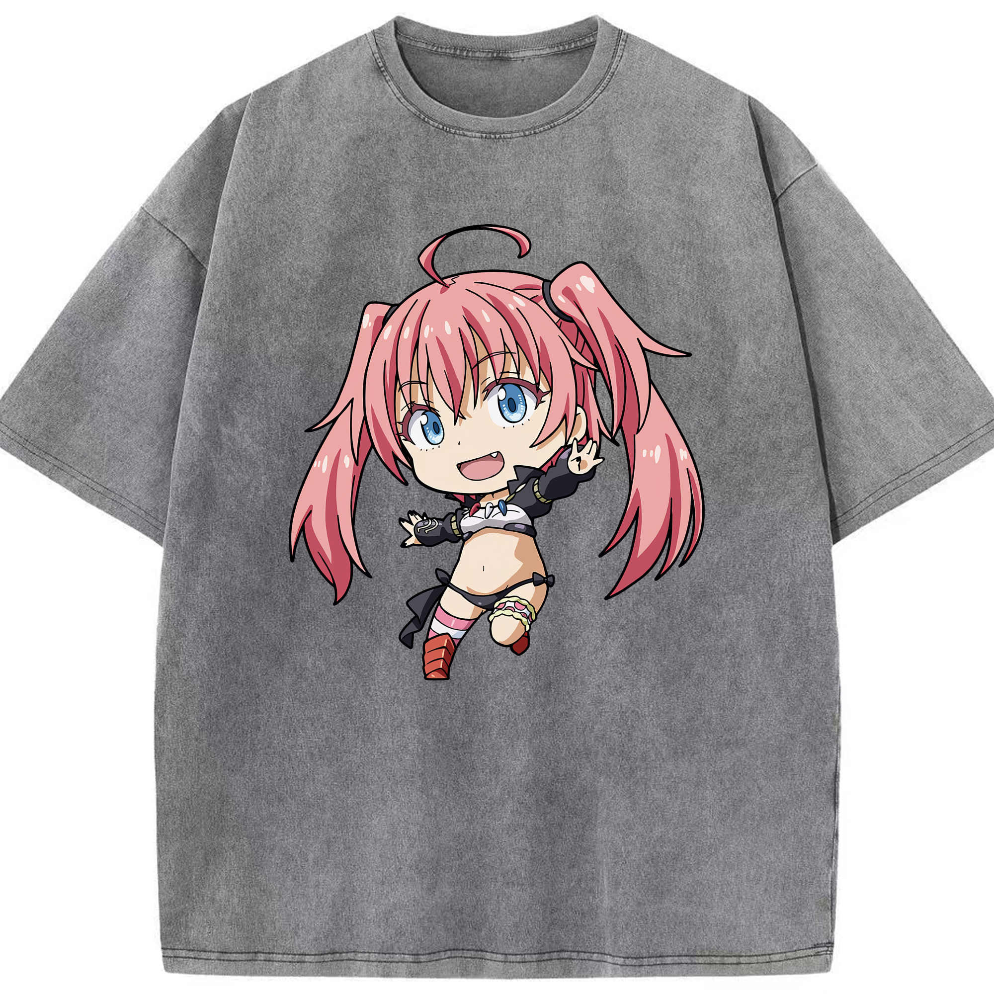 （画像用） 転スラ Regarding Reincarnated to Slime 綿100% ヴィンテージ風 半袖Tシャツ（フロントプリント）