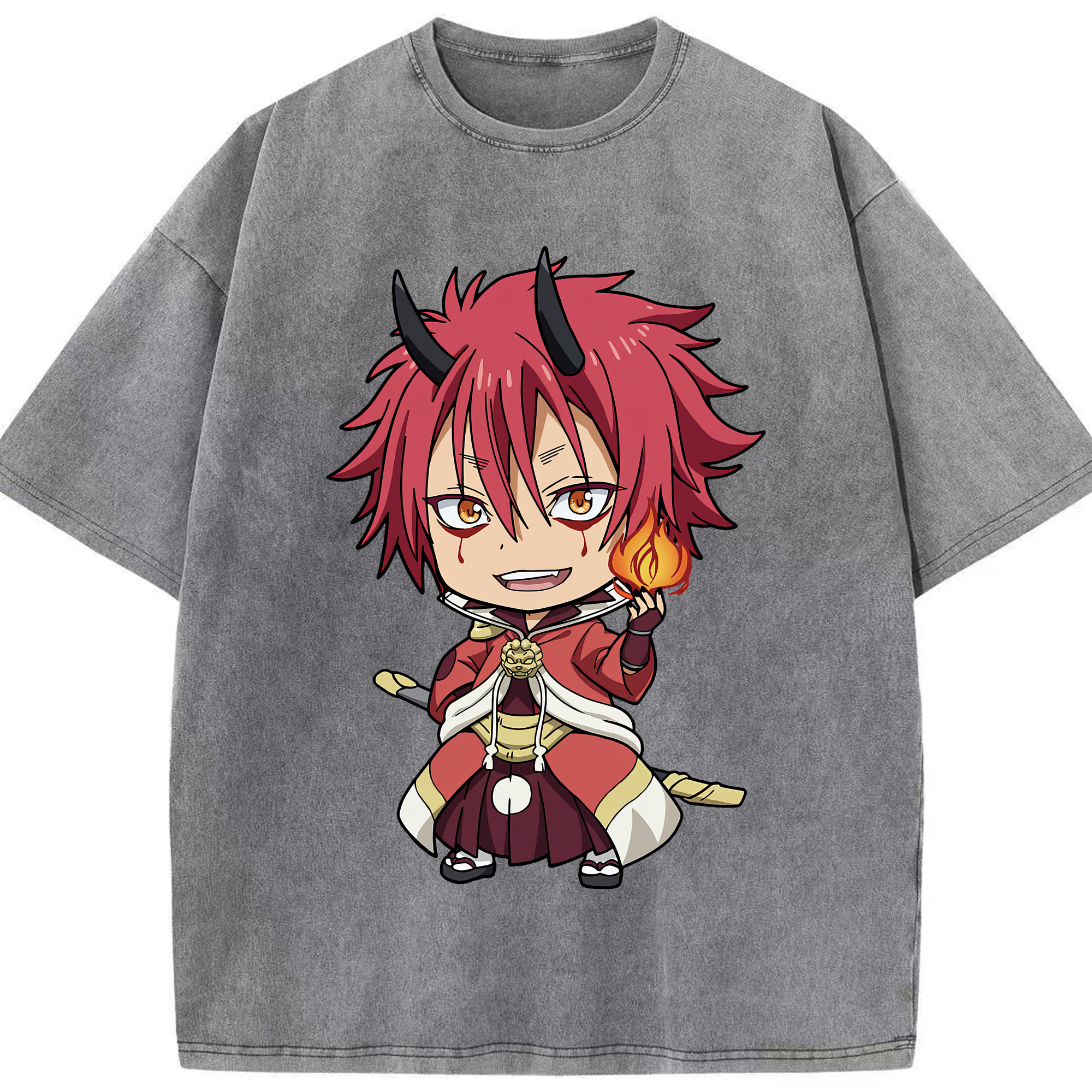 （画像用） 転スラ Regarding Reincarnated to Slime 綿100% ヴィンテージ風 半袖Tシャツ（フロントプリント）