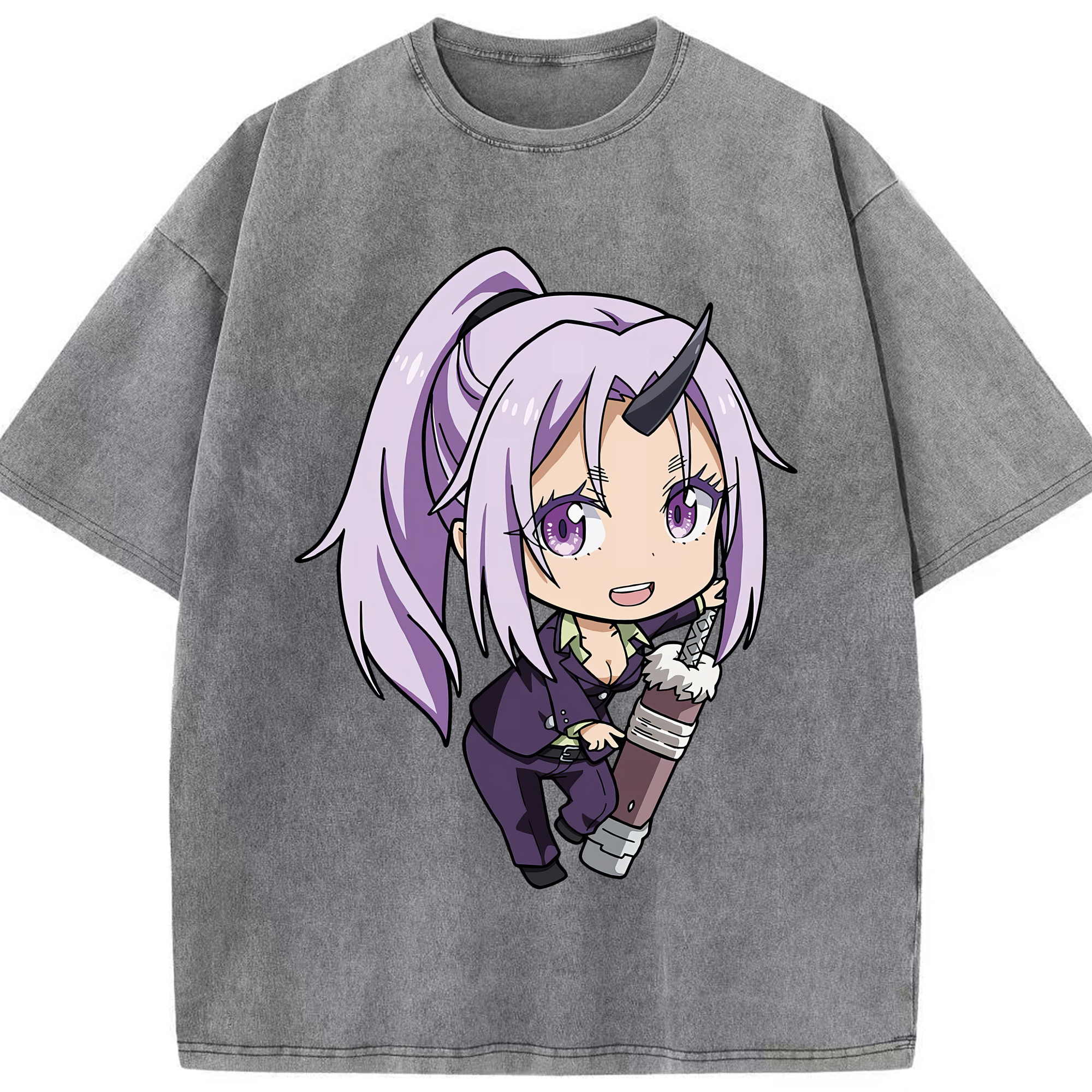 （画像用） 転スラ Regarding Reincarnated to Slime 綿100% ヴィンテージ風 半袖Tシャツ（フロントプリント）