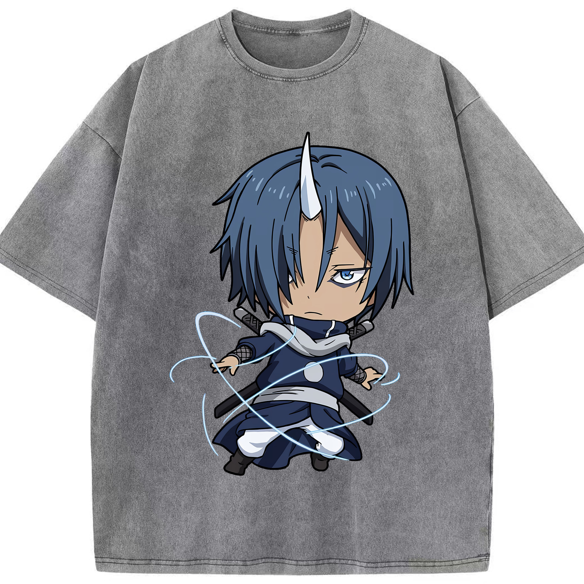 （画像用） 転スラ Regarding Reincarnated to Slime 綿100% ヴィンテージ風 半袖Tシャツ（フロントプリント）