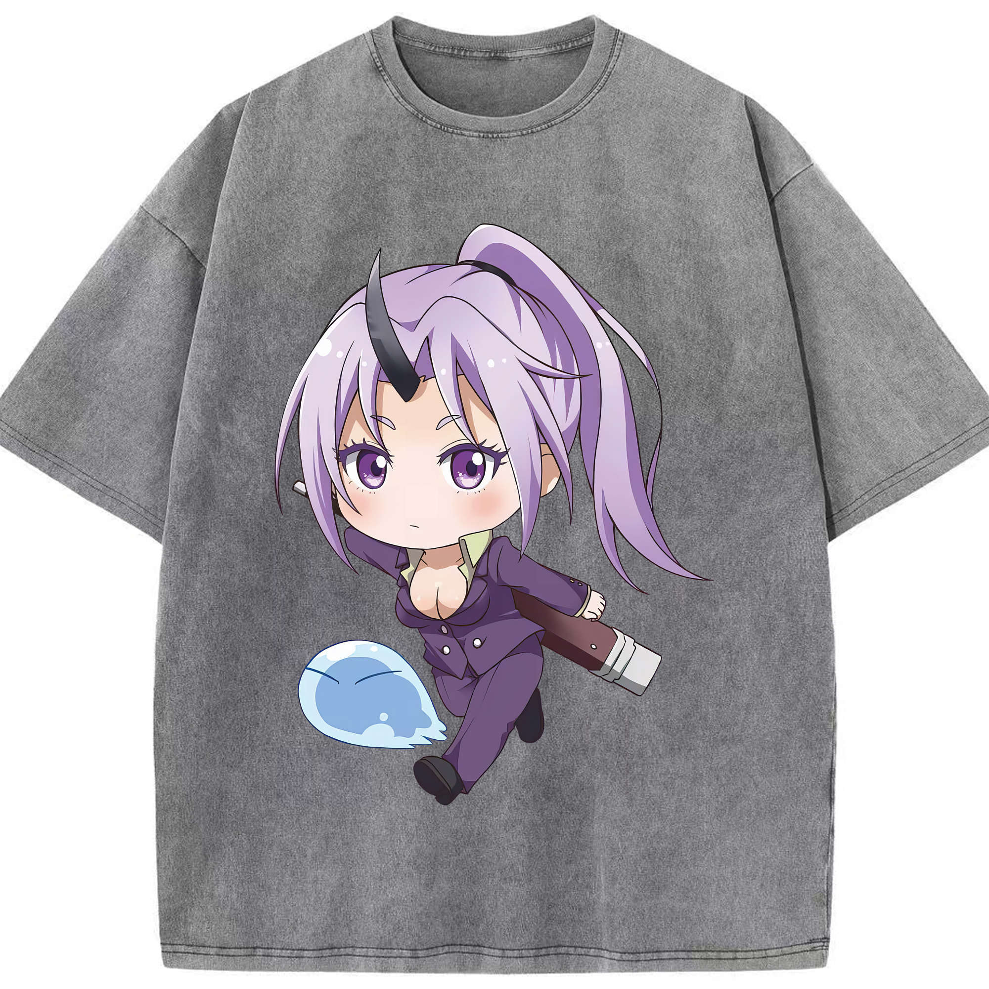 （画像用） 転スラ Regarding Reincarnated to Slime 綿100% ヴィンテージ風 半袖Tシャツ（フロントプリント）
