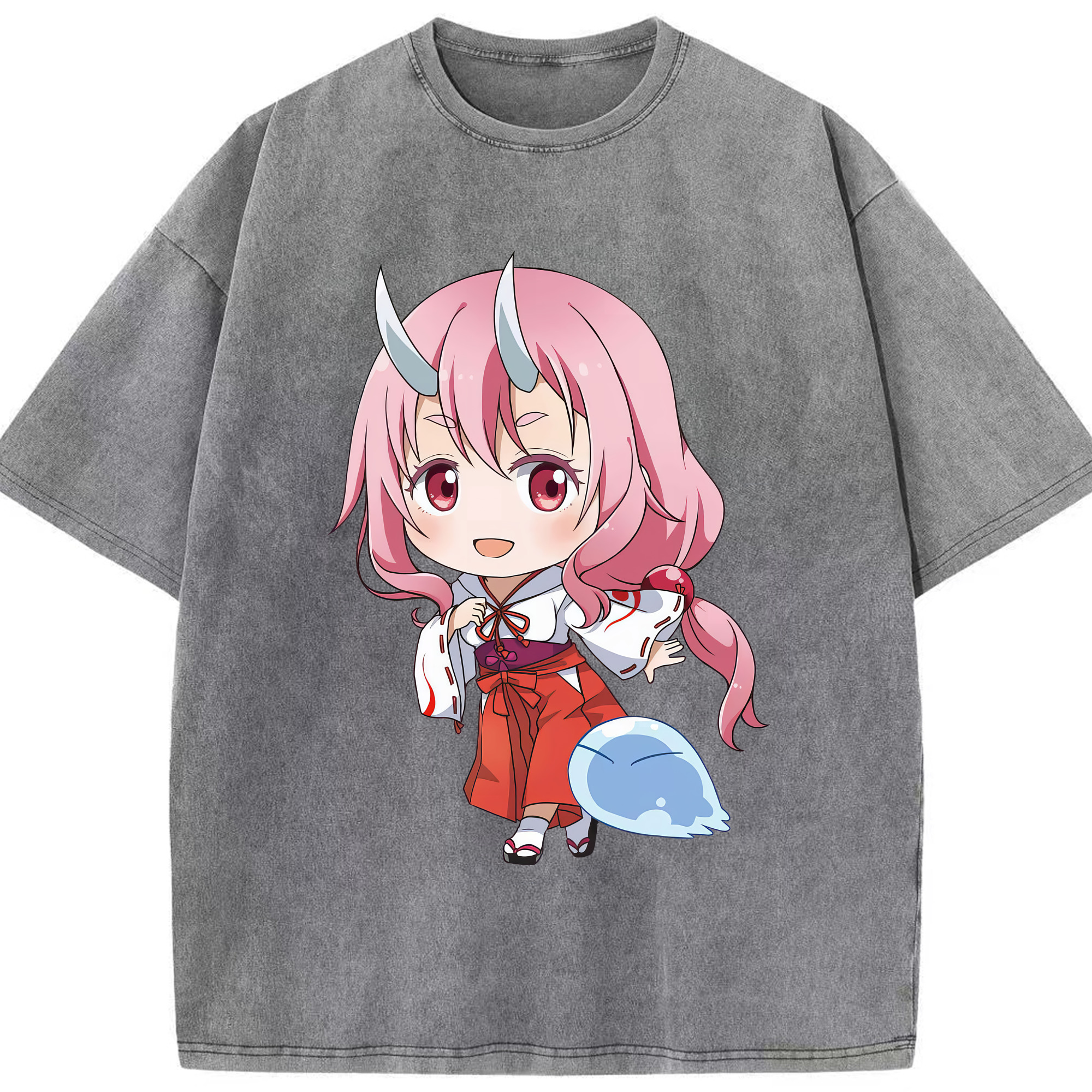 （画像用） 転スラ Regarding Reincarnated to Slime 綿100% ヴィンテージ風 半袖Tシャツ（フロントプリント）