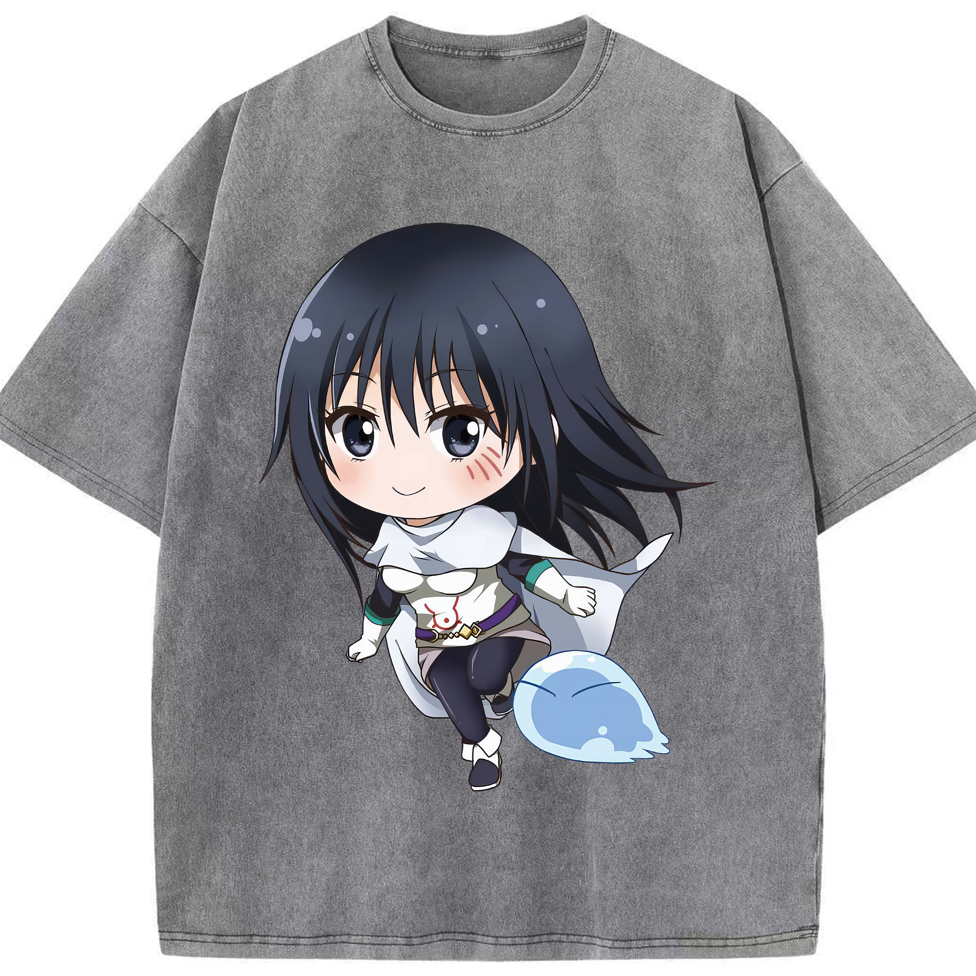 （画像用） 転スラ Regarding Reincarnated to Slime 綿100% ヴィンテージ風 半袖Tシャツ（フロントプリント）