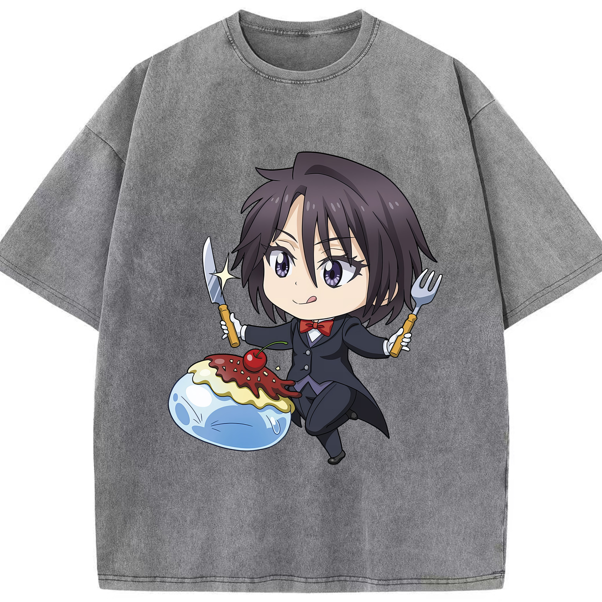（画像用） 転スラ Regarding Reincarnated to Slime 綿100% ヴィンテージ風 半袖Tシャツ（フロントプリント）