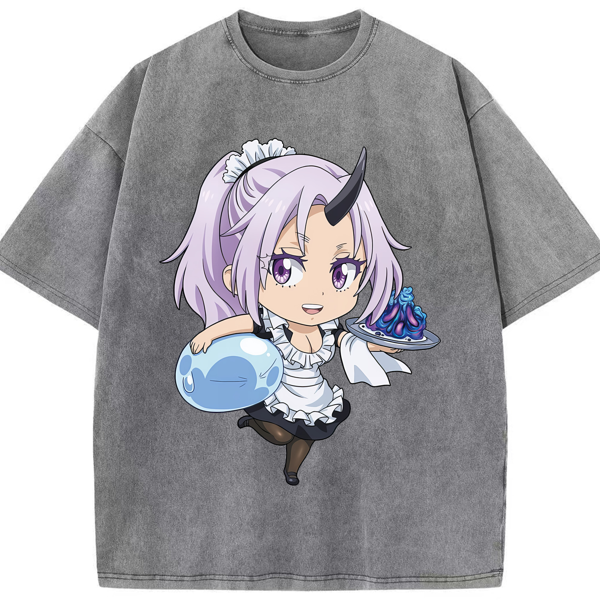 （画像用） 転スラ Regarding Reincarnated to Slime 綿100% ヴィンテージ風 半袖Tシャツ（フロントプリント）
