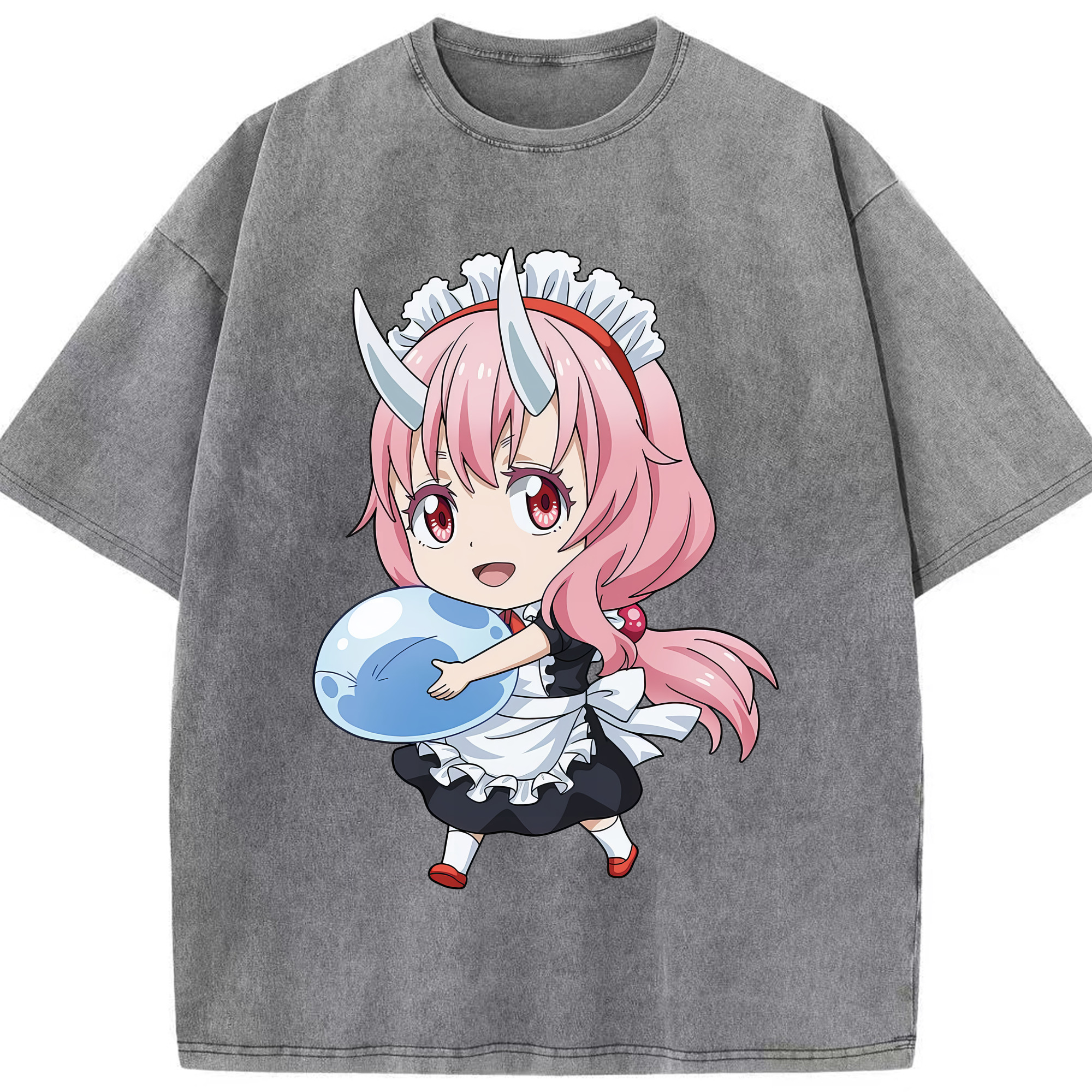 （画像用） 転スラ Regarding Reincarnated to Slime 綿100% ヴィンテージ風 半袖Tシャツ（フロントプリント）