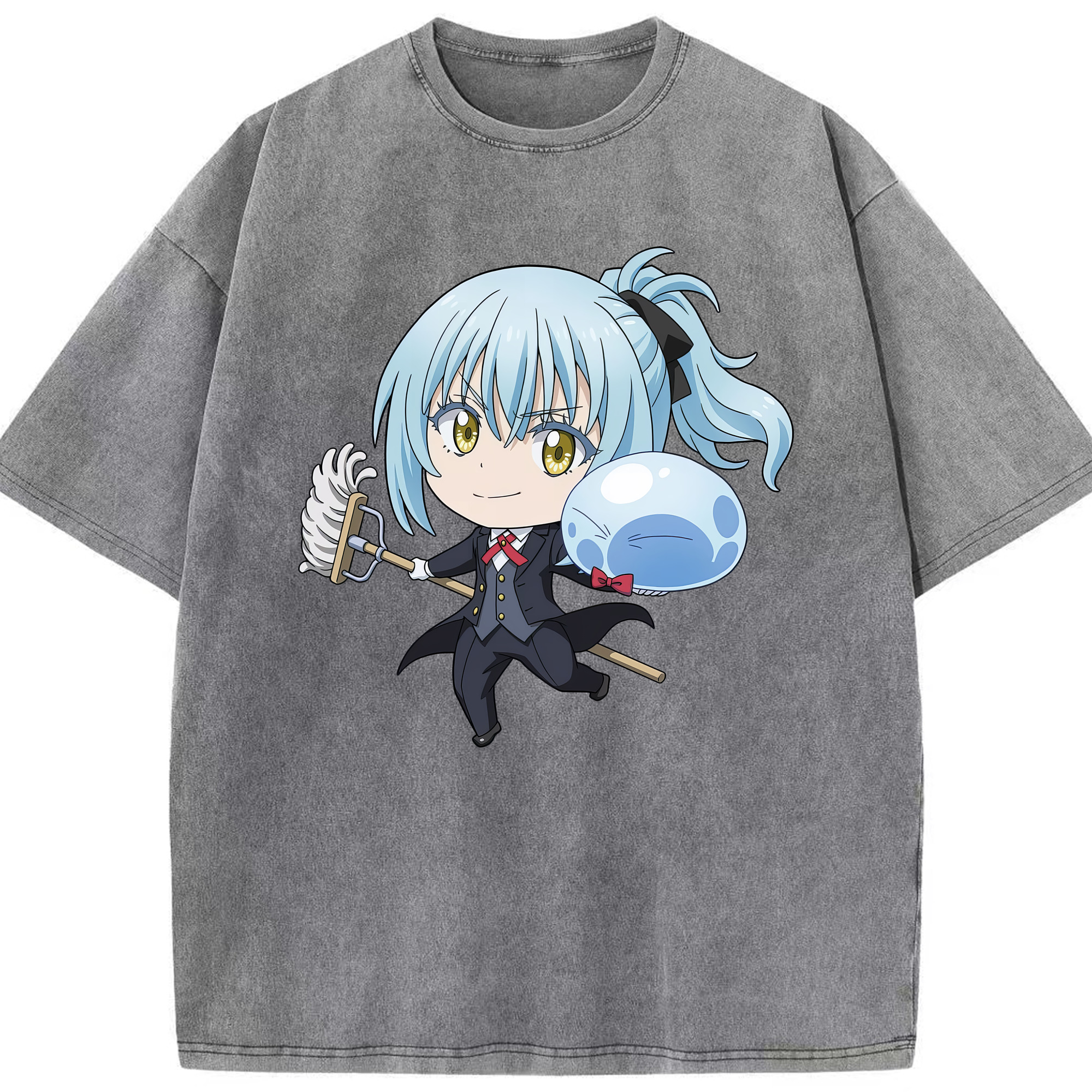 （画像用） 転スラ Regarding Reincarnated to Slime 綿100% ヴィンテージ風 半袖Tシャツ（フロントプリント）