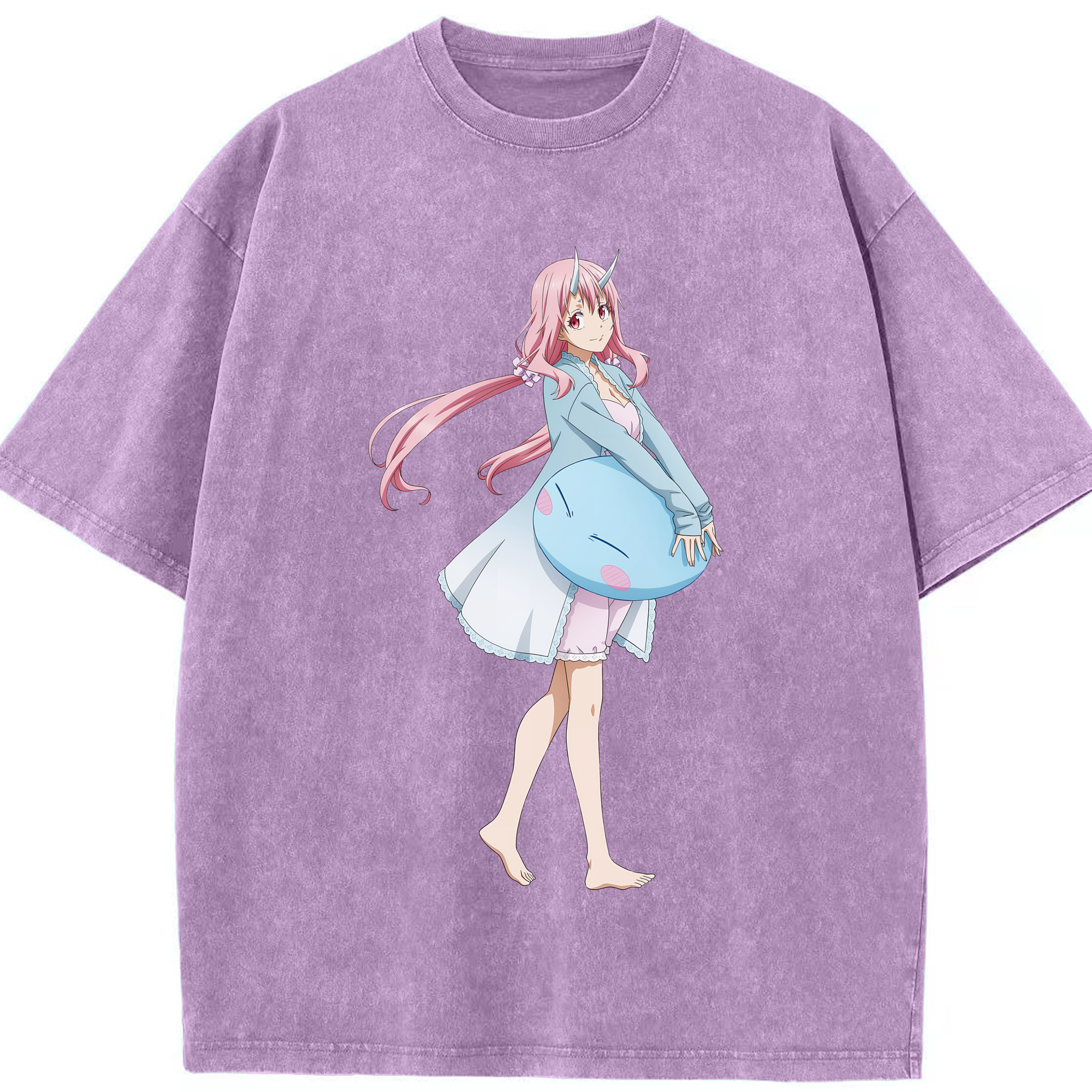 （画像用） 転スラ Regarding Reincarnated to Slime 綿100% ヴィンテージ風 半袖Tシャツ（フロントプリント）