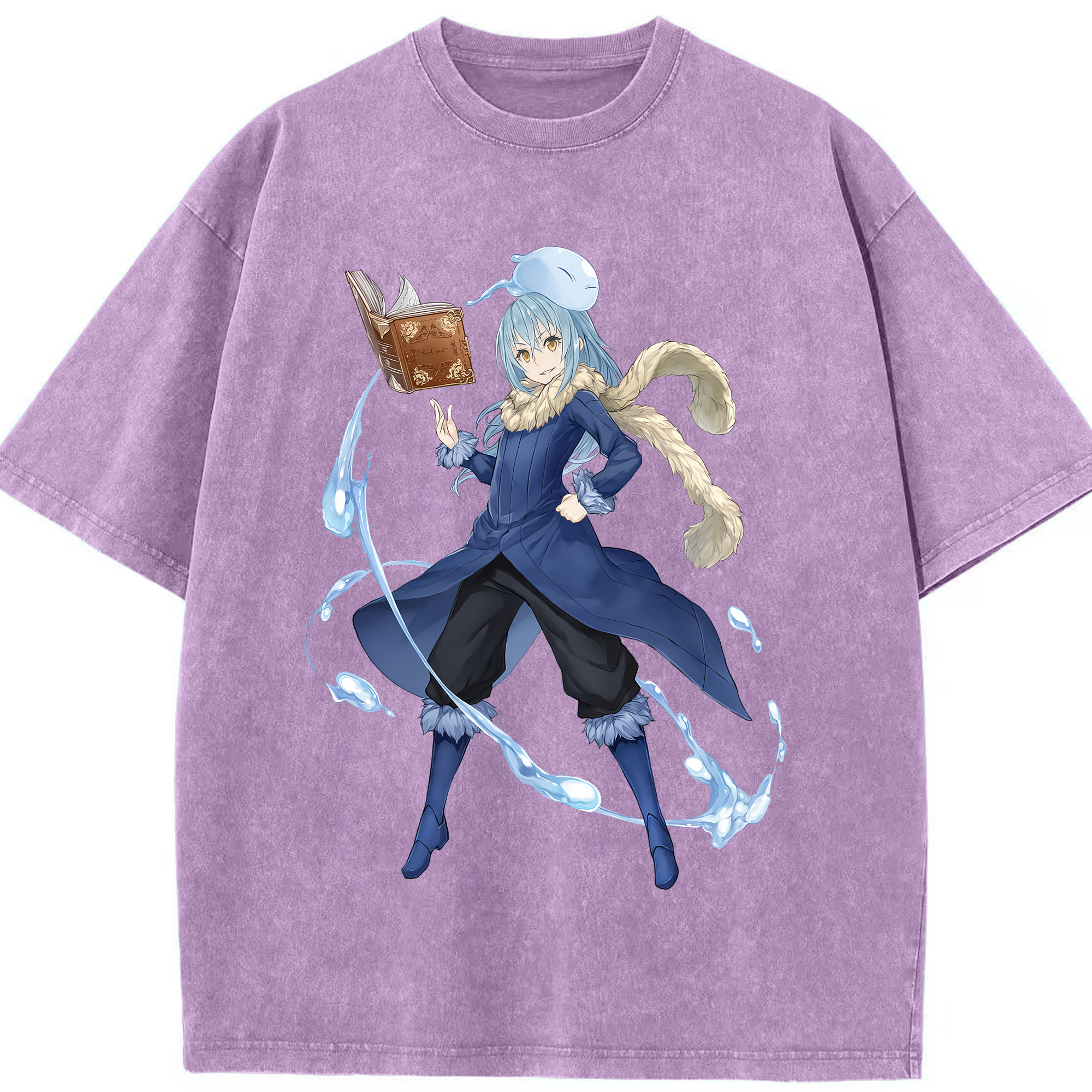 （画像用） 転スラ Regarding Reincarnated to Slime 綿100% ヴィンテージ風 半袖Tシャツ（フロントプリント）