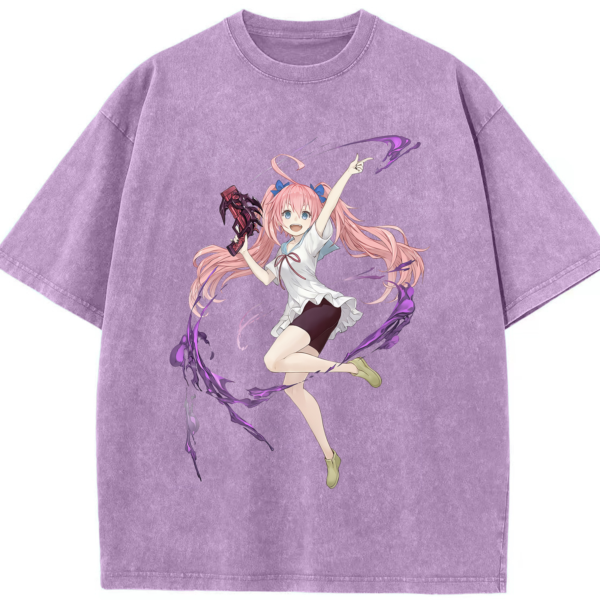 （画像用） 転スラ Regarding Reincarnated to Slime 綿100% ヴィンテージ風 半袖Tシャツ（フロントプリント）