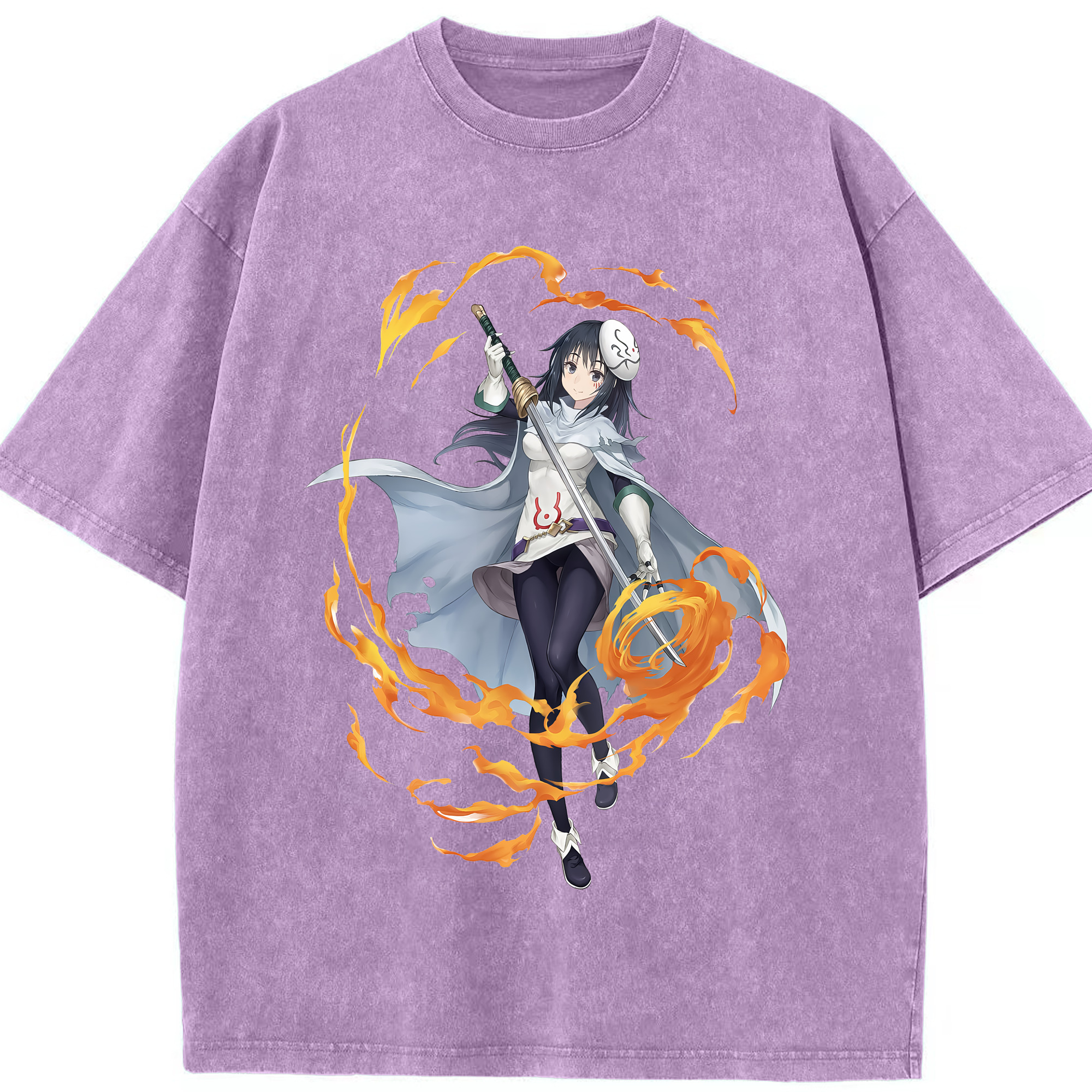 （画像用） 転スラ Regarding Reincarnated to Slime 綿100% ヴィンテージ風 半袖Tシャツ（フロントプリント）