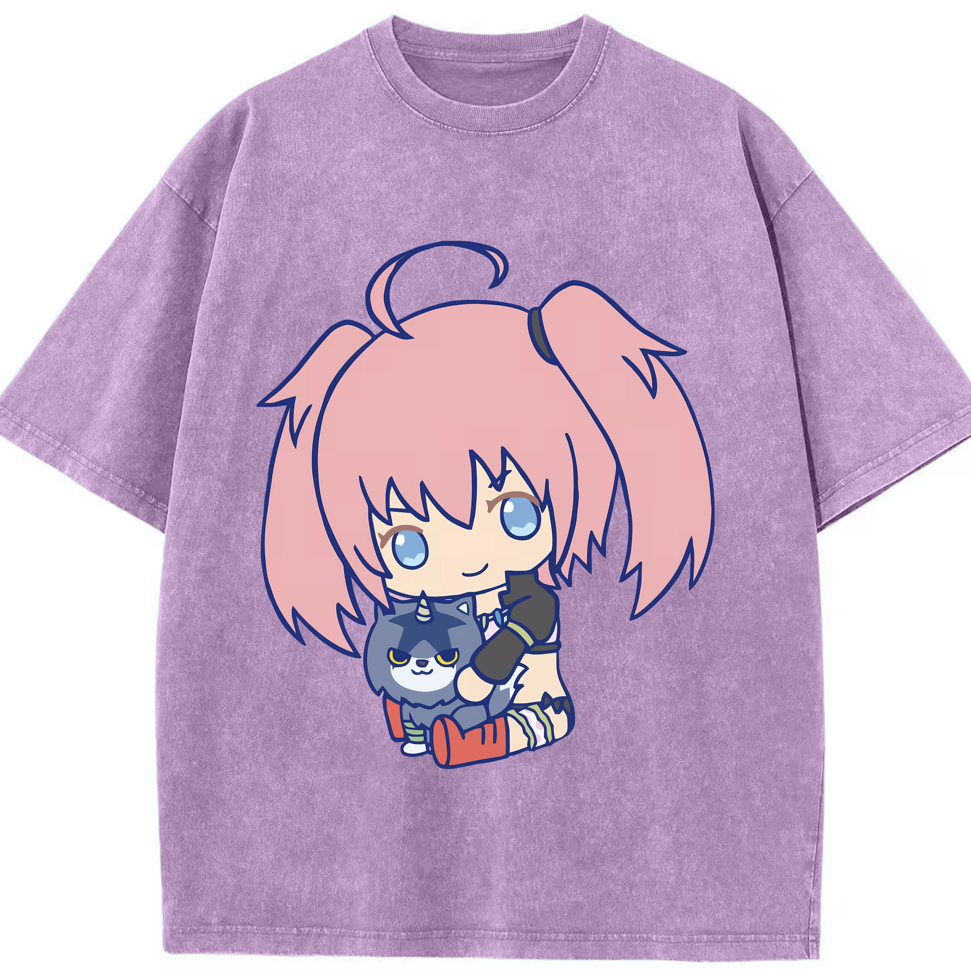 （画像用） 転スラ Regarding Reincarnated to Slime 綿100% ヴィンテージ風 半袖Tシャツ（フロントプリント）