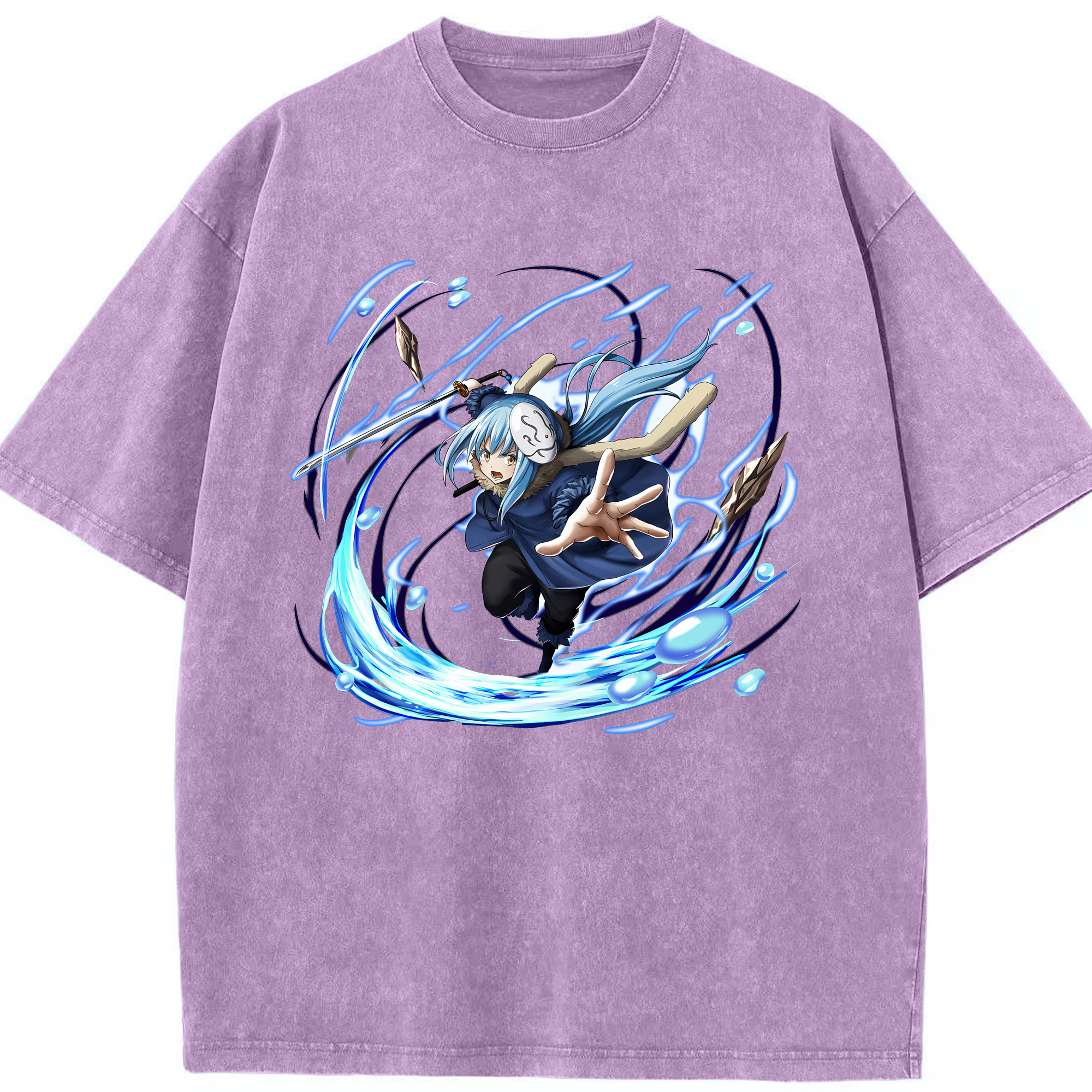 （画像用） 転スラ Regarding Reincarnated to Slime 綿100% ヴィンテージ風 半袖Tシャツ（フロントプリント）