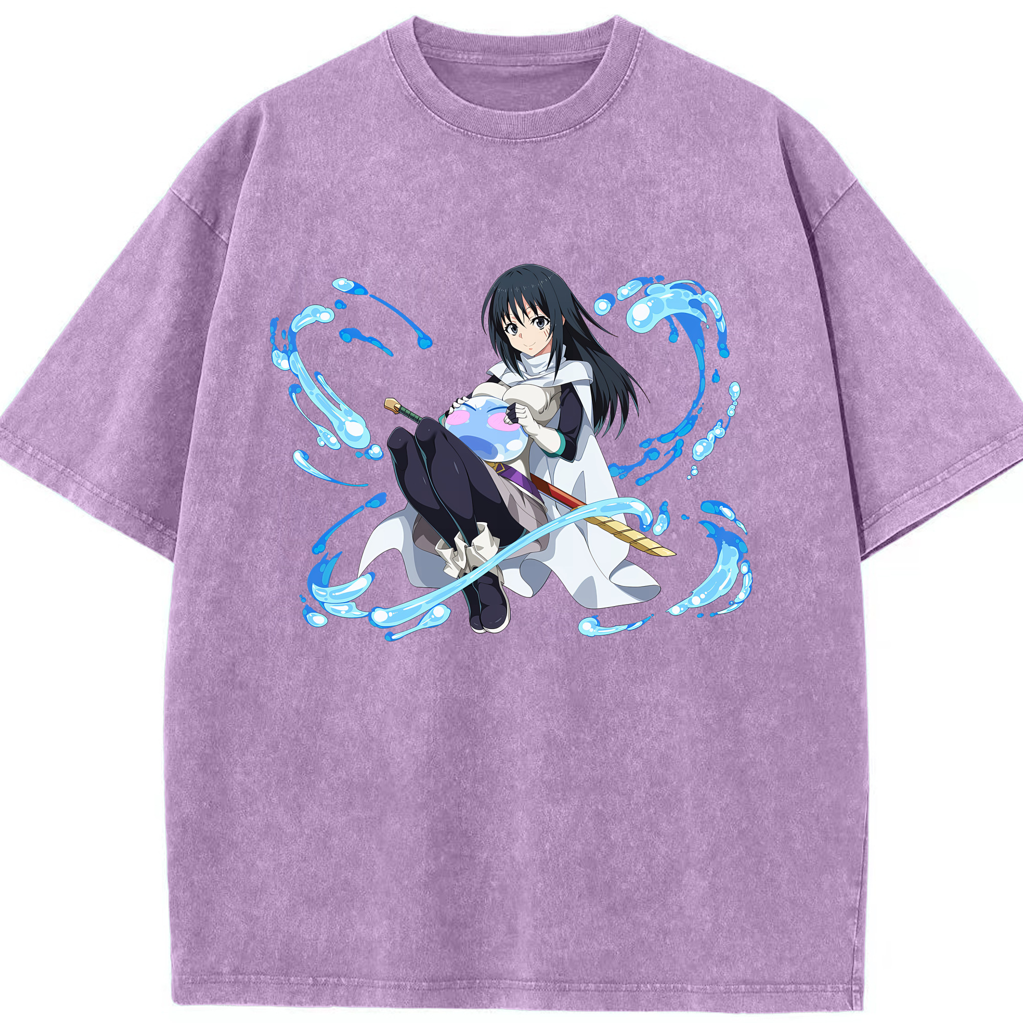 （画像用） 転スラ Regarding Reincarnated to Slime 綿100% ヴィンテージ風 半袖Tシャツ（フロントプリント）